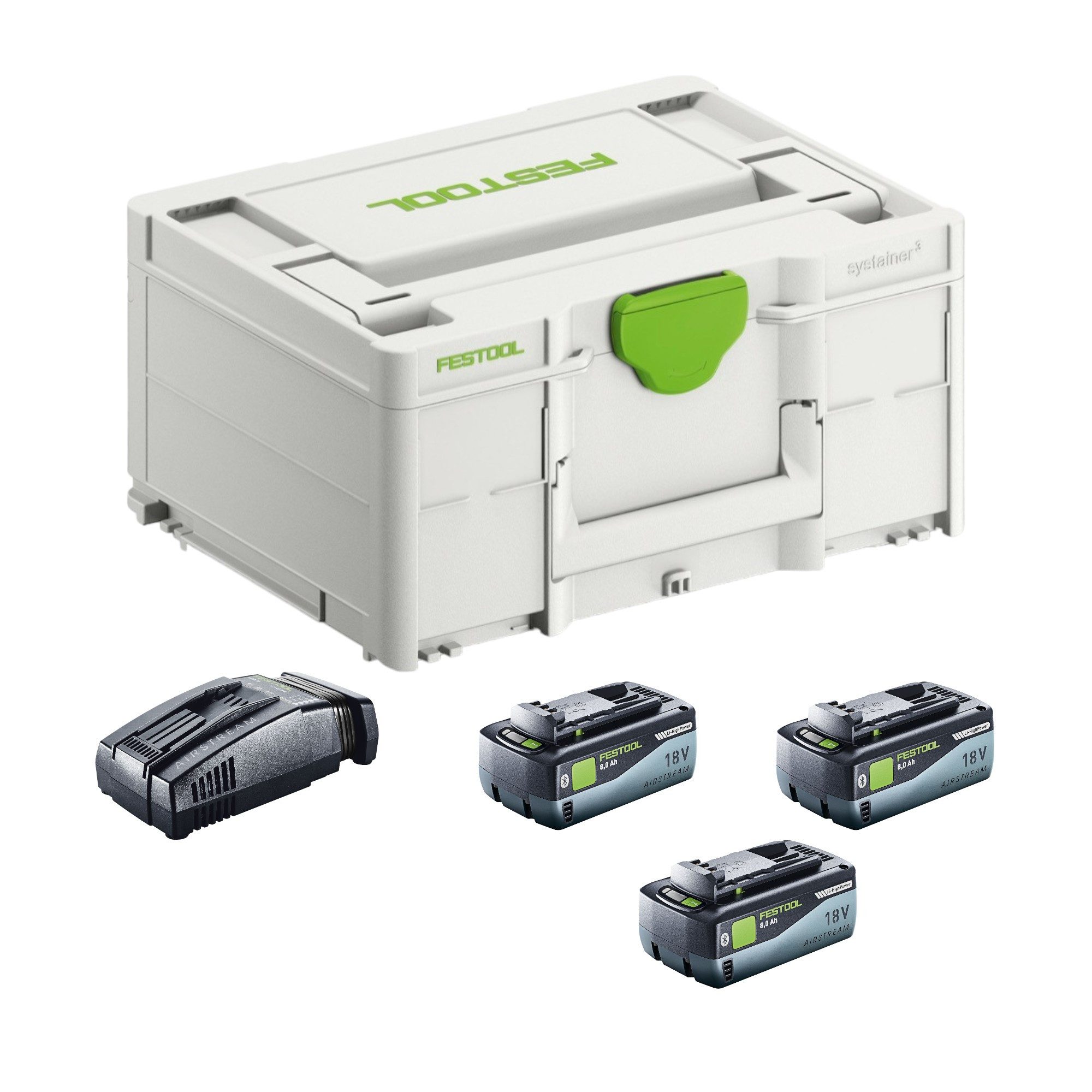 FESTOOL SYS 18V 3x8,0/SCA16 Energie Set 3x Akku 18 V 8,0 Ah (3x 577323) Akkupacks