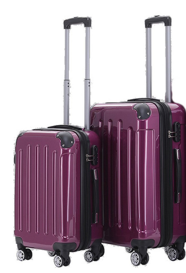 Beibye Kofferset 2-teilig 65 + 55 cm, 4 Doppel-Rollen, Dehnfalte, div. Farben