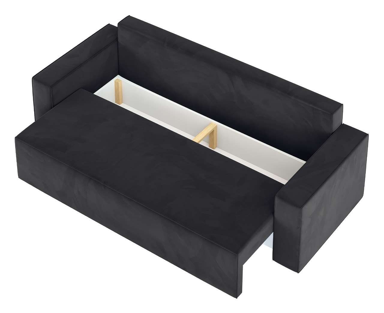 Schlaffunktion Grau und Bettkasten Sofa MKS mit MÖBEL KLARA, Monolith