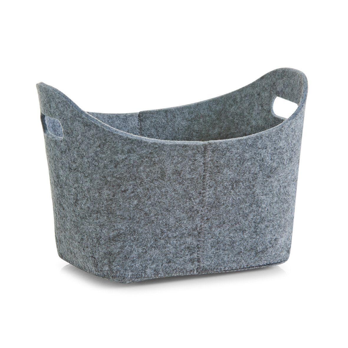 Zeller Present Aufbewahrungskorb Korb, oval, Filz, grau, 31,5 x 19 x 21 cm