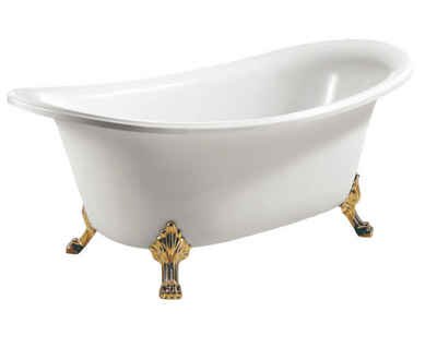 JVmoebel Badewanne Wanne Standbadewanne Freistehende Badewanne Modern Gold Weiß Oval, (1-tlg), Made in Europa