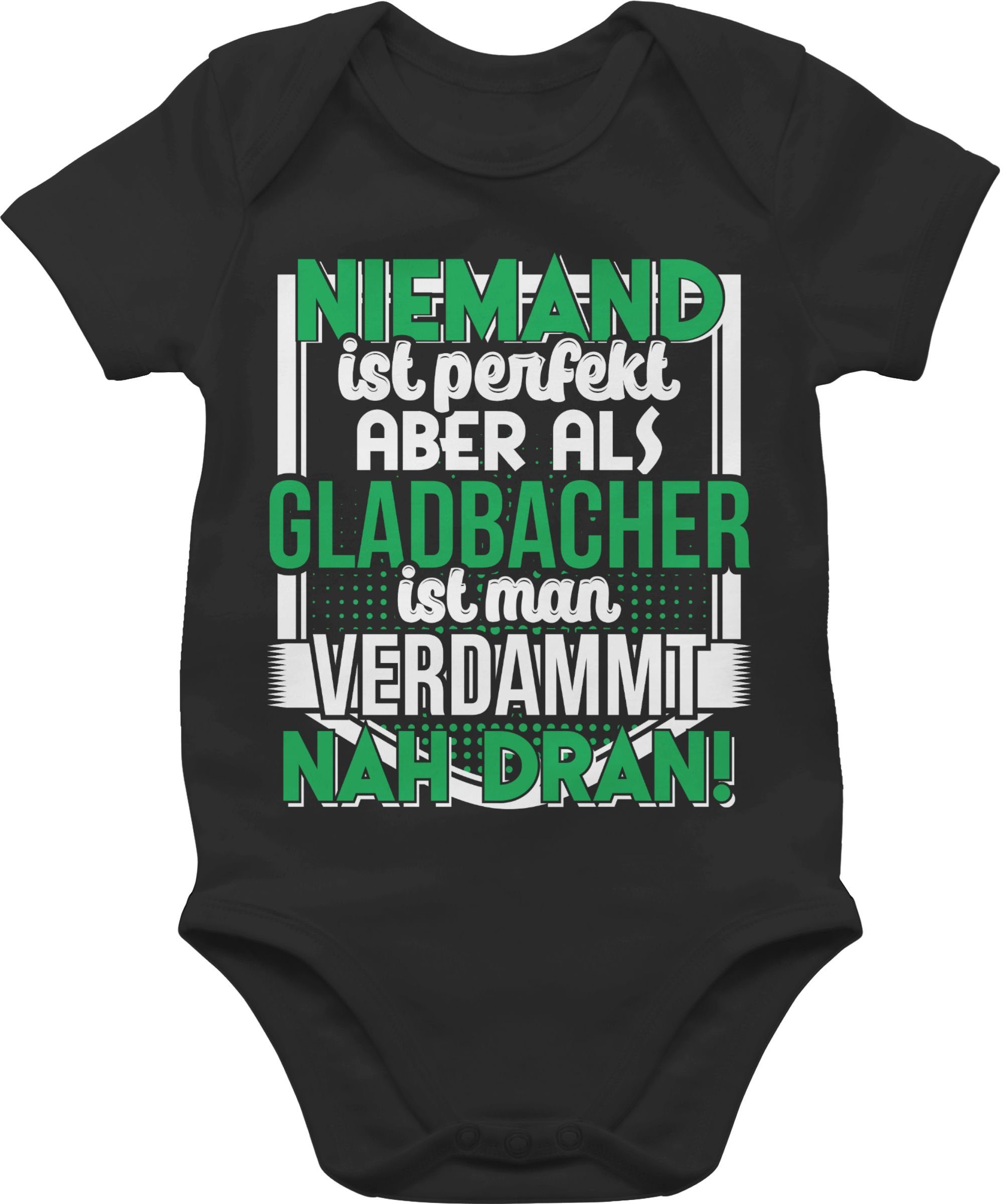 Gladbacher Schwarz ist perfekt Baby Länder Niemand Shirtracer 1 Shirtbody Wappen