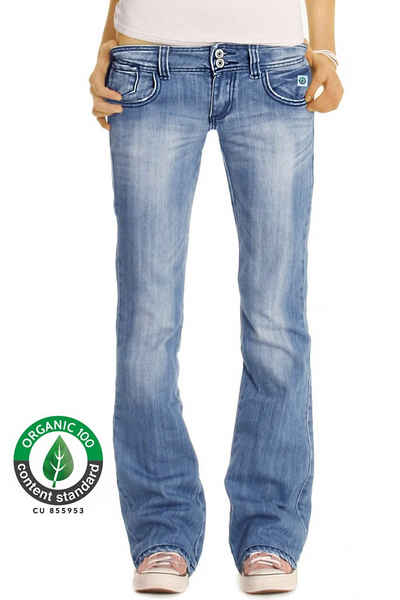 be styled Bootcut-Jeans Organic low waist Damenhosen mit Bio Baumwolle, bequeme Jeans j06x-BIO