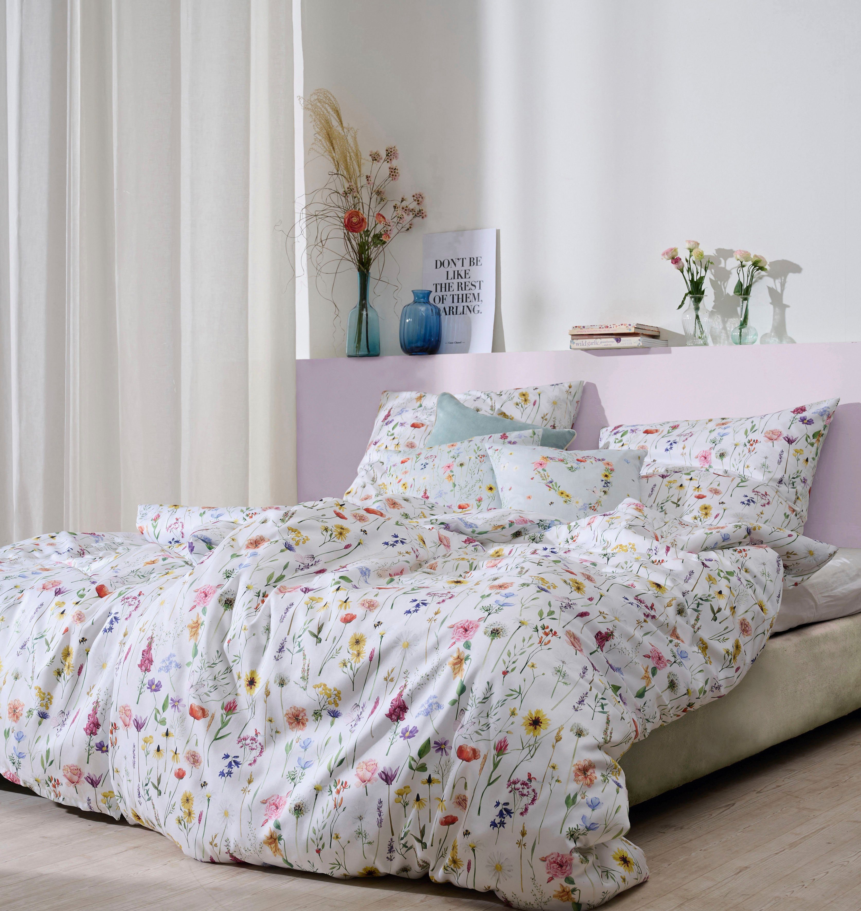 APELT Bettwäsche Carlotta Gots, Mako-Satin, 2 teilig, Bio-Baumwolle, Pflegeliecht