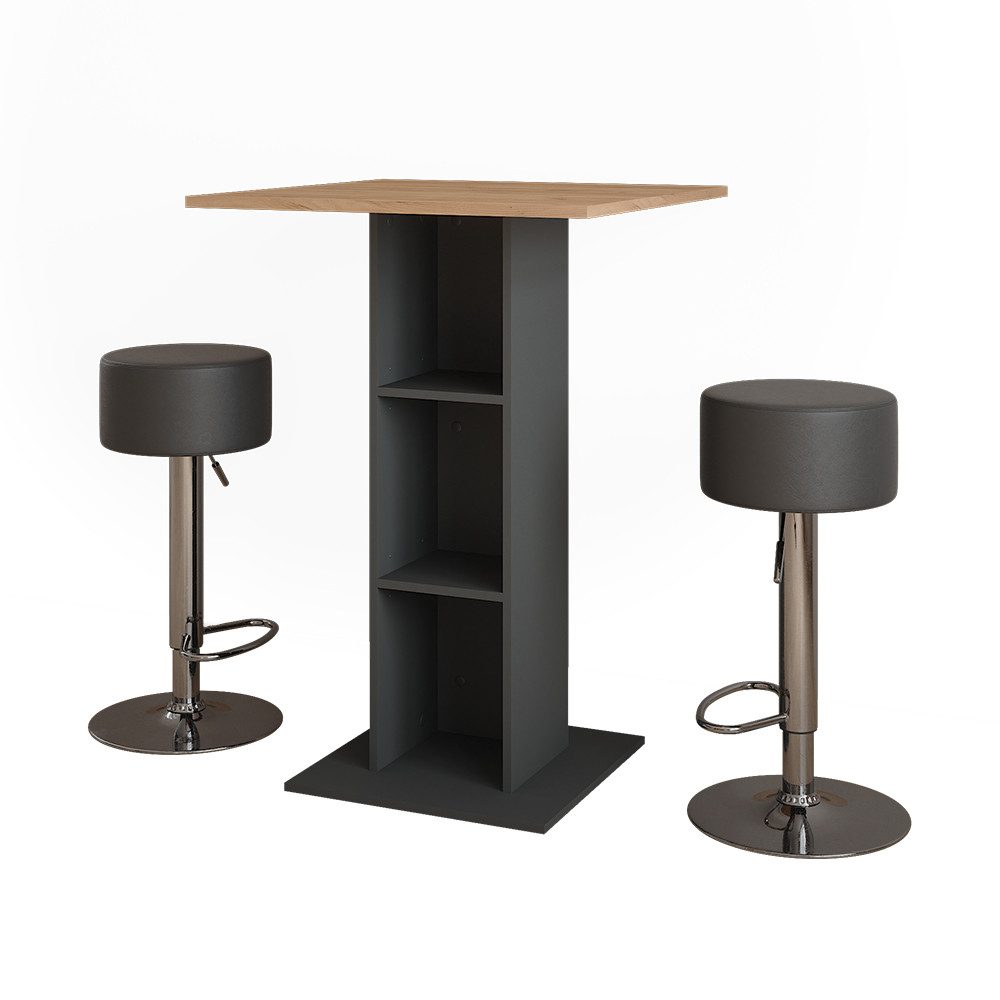 Vicco Bartisch Repose, Anthrazit/Goldkraft Eiche, 75 günstig online kaufen