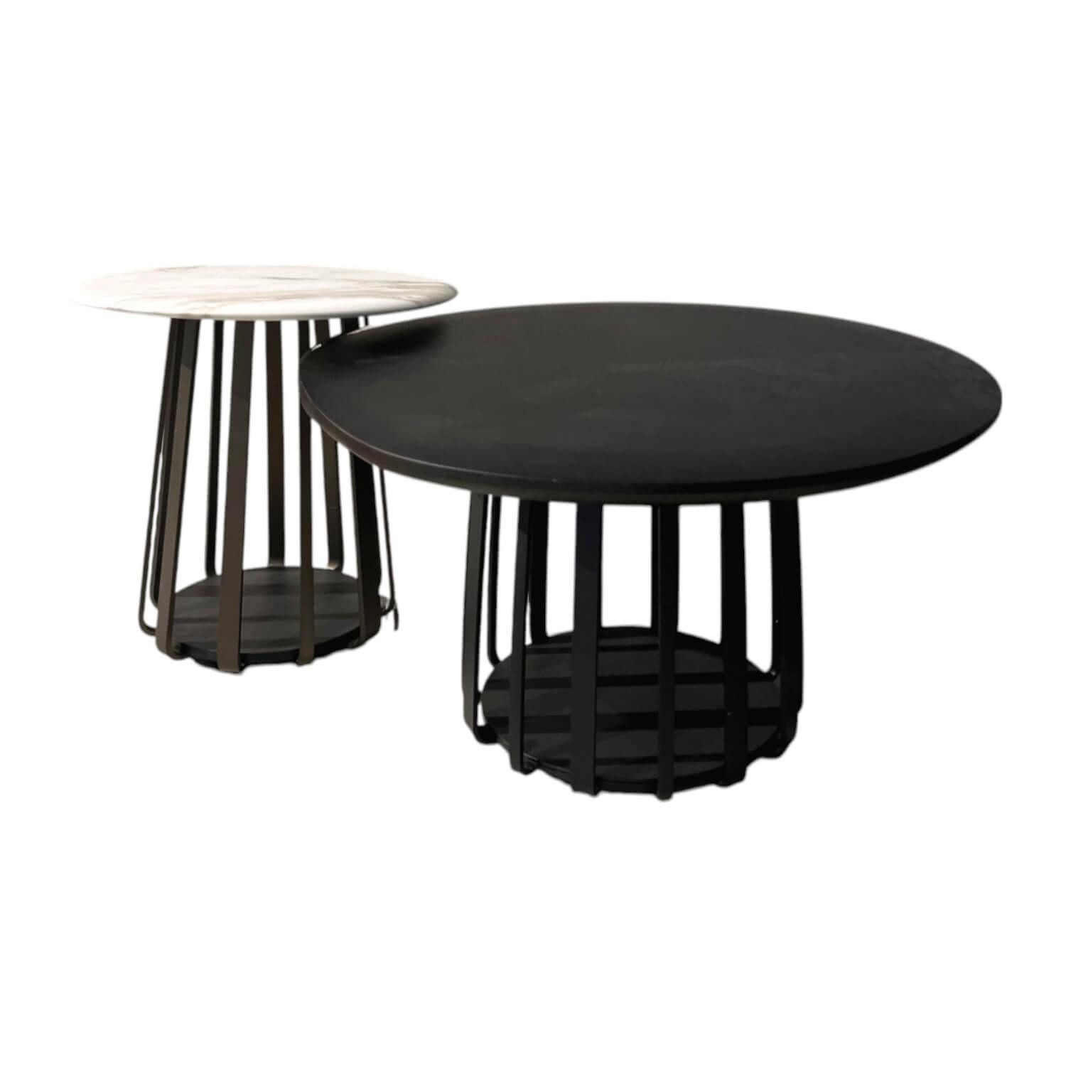Couchtisch Couchtischset BC09 Tischplatte Eiche Schwarz Gebeizt Und Maramor