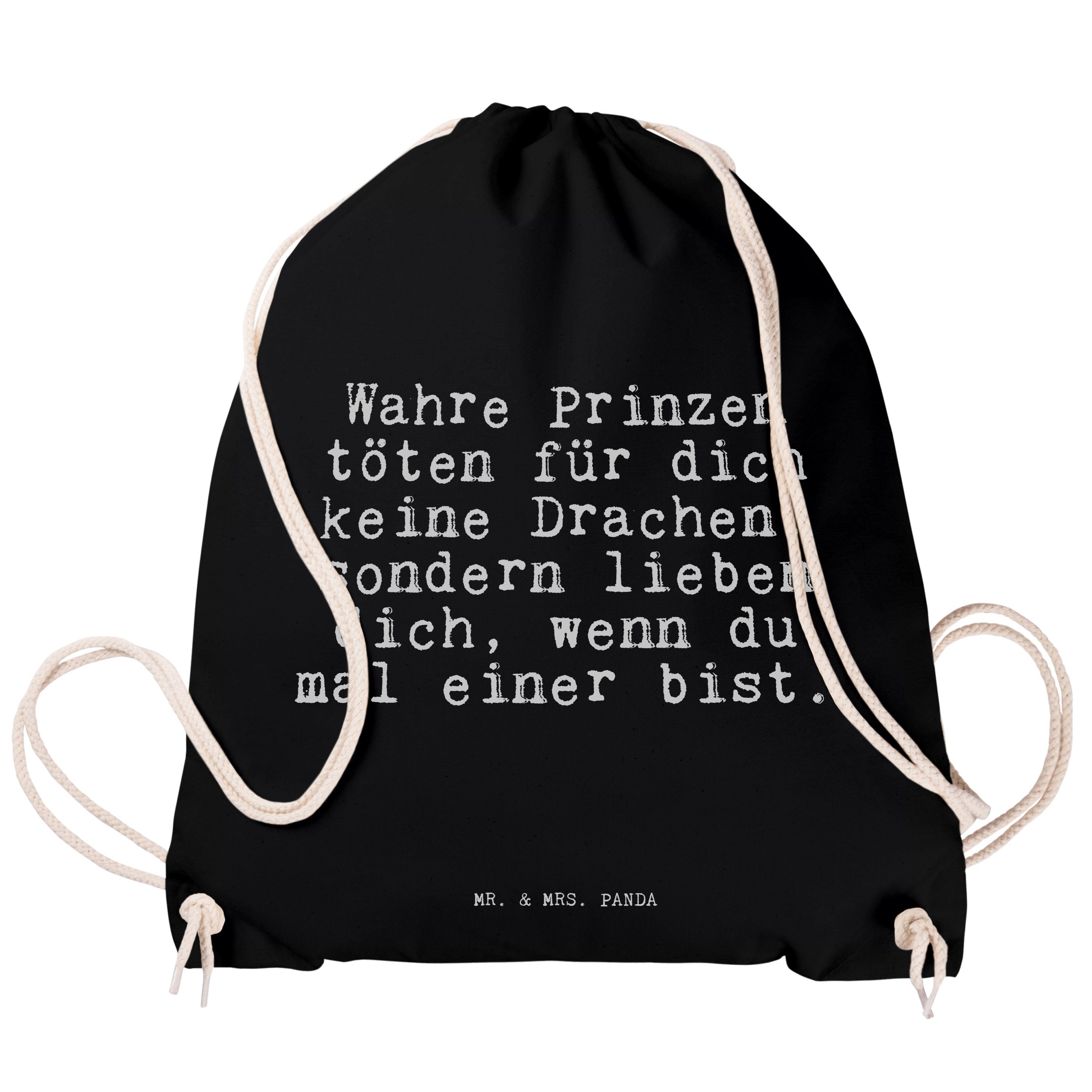 Mr. & töten Drache, - Stoffbeutel, Prinzen Geschenk, für... Schwarz Sporttasche Mrs. (1-tlg) Panda - Wahre