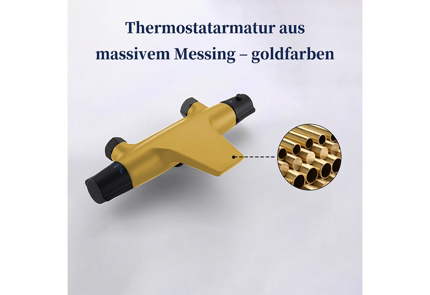 Thumbnail - HOMELIVE Duschsystem mit Thermostat Duschset Regendusche,Handbrause mit 3 Funktionen, 2 Strahlart(en), Höhenverstellbar ...