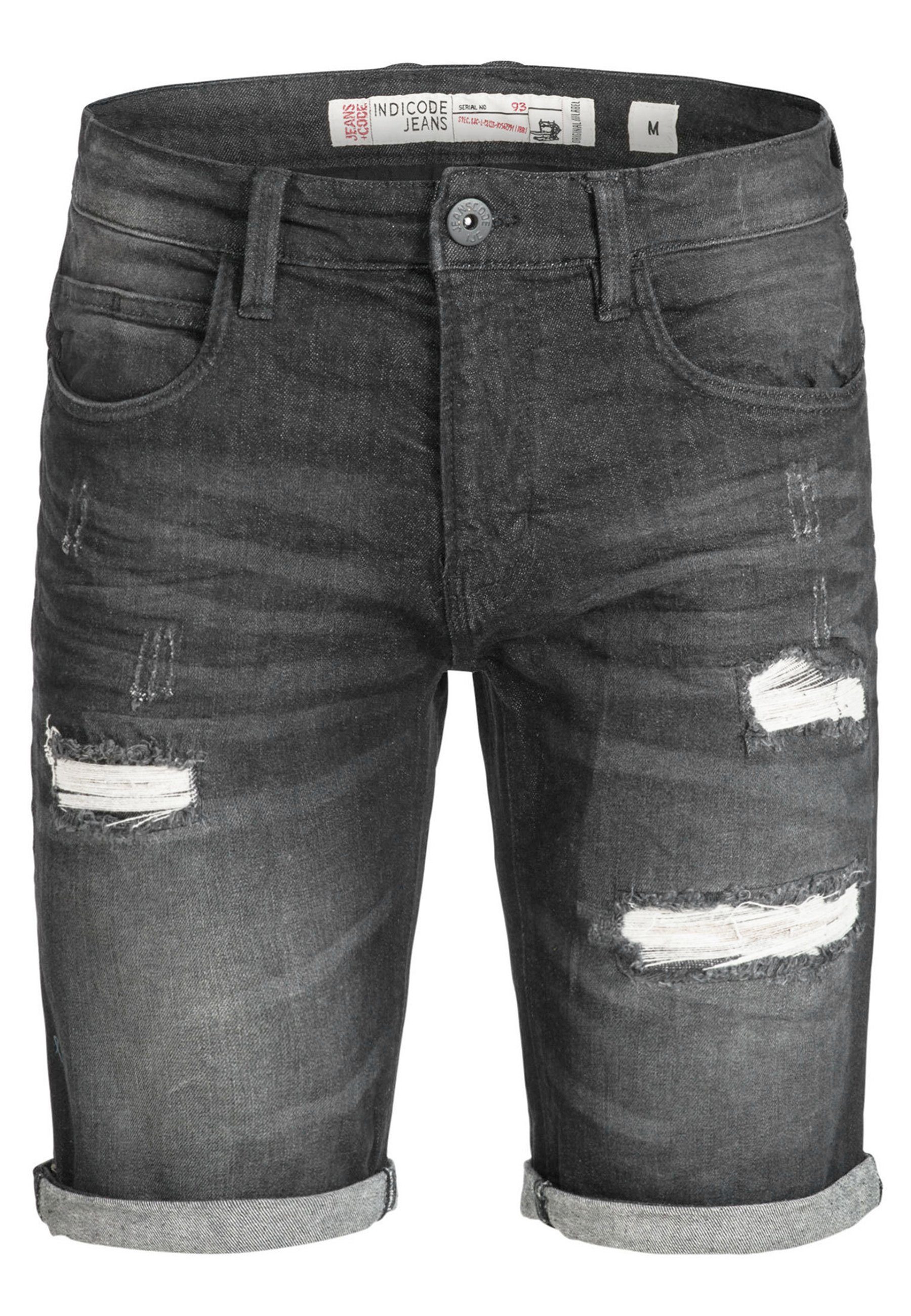 Dk Holes Grey - Jeansshorts Indicode Caden