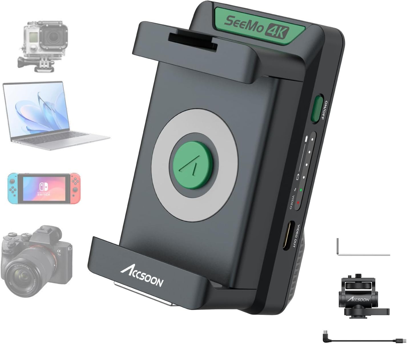 Accsoon SeeMo 4K Video-Adapter, Verwandelt Android-Smartphone in 4K-Monitor, Recorder
