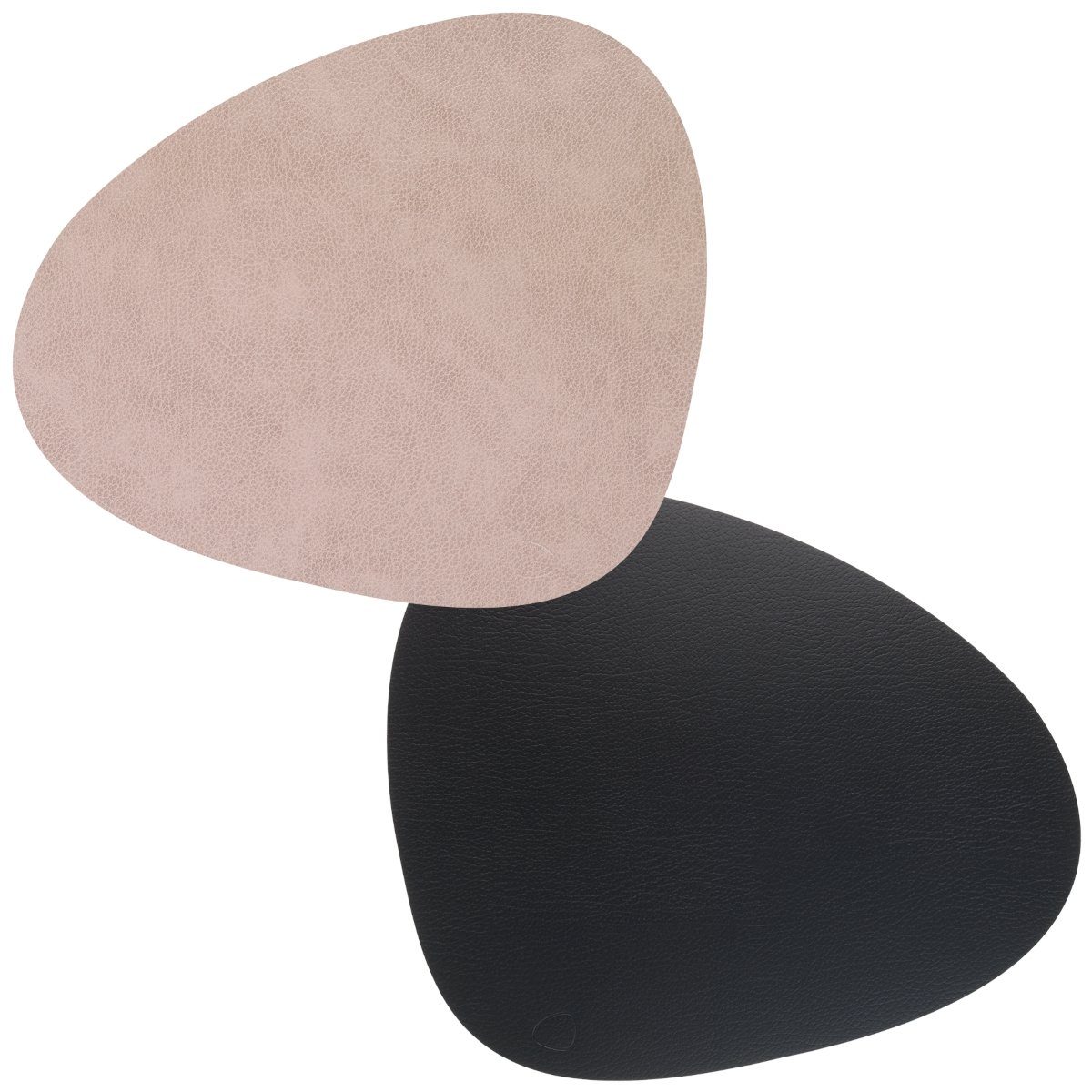 LIND DNA Platzset DOUBLE BULL Tischset Curve L warm grey/black, Table Mat Curve L Double Bull Warm Grey/Black
