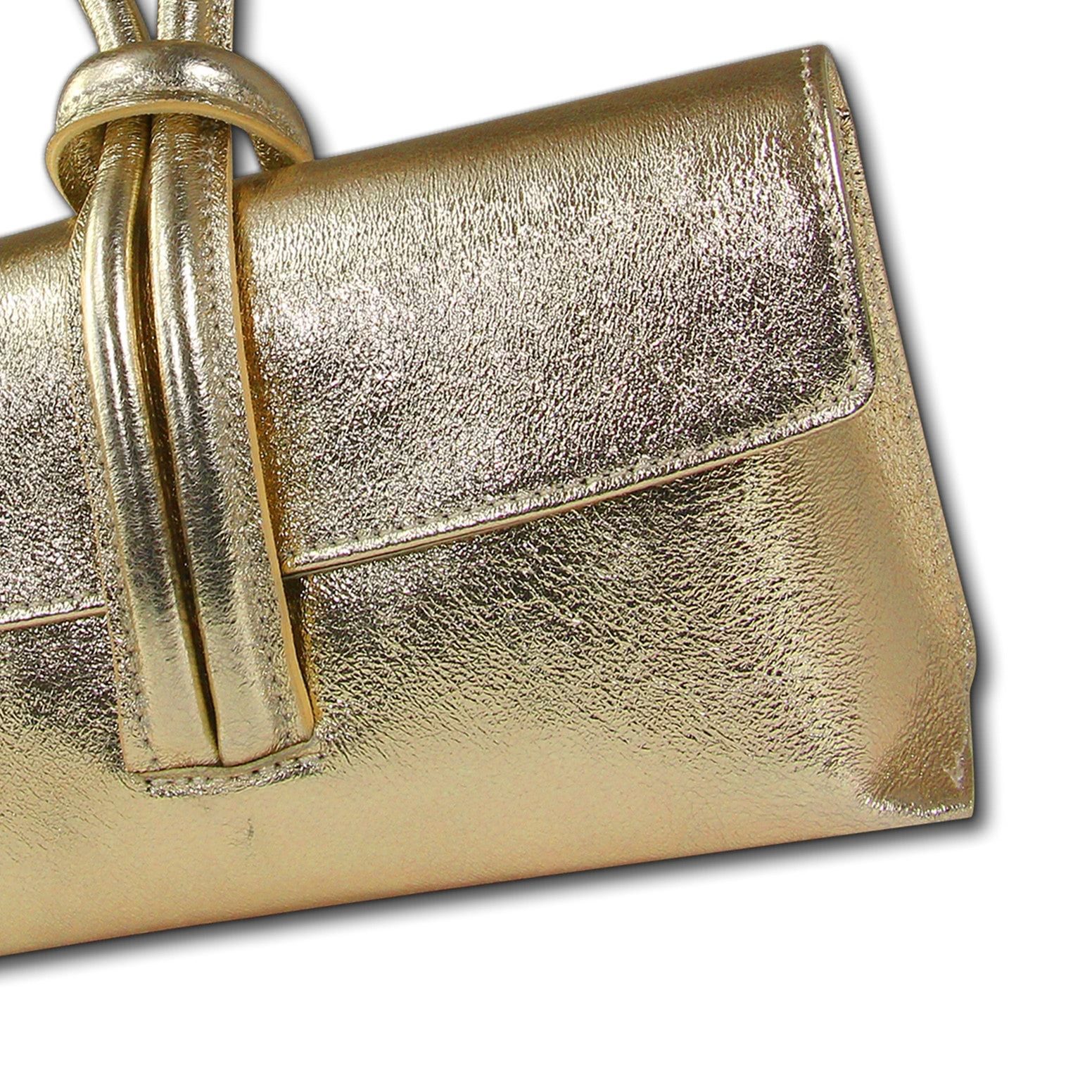 Toscanto Umhängetasche Toscanto Tasche gold Leder Abendtasche (Abendtasche), Damen Abendtasche, Umhängetasche Leder, gold ca. 23cm x ca. 13cm