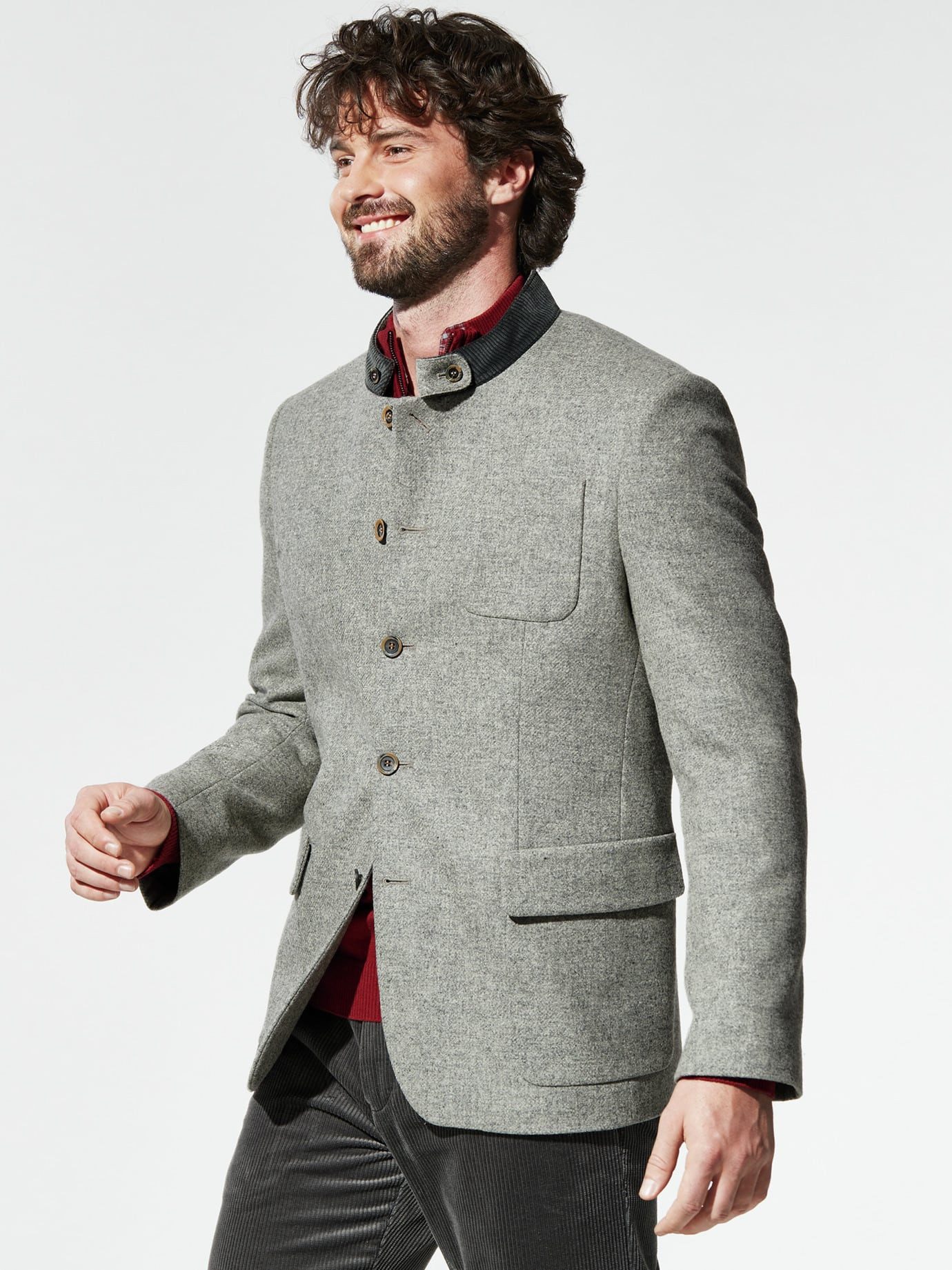 Walbusch Janker Herren Lodenjanker Regular fit Rhadamé-Futter, 5 Knöpfe, 3 Außentaschen, Wolljacke für