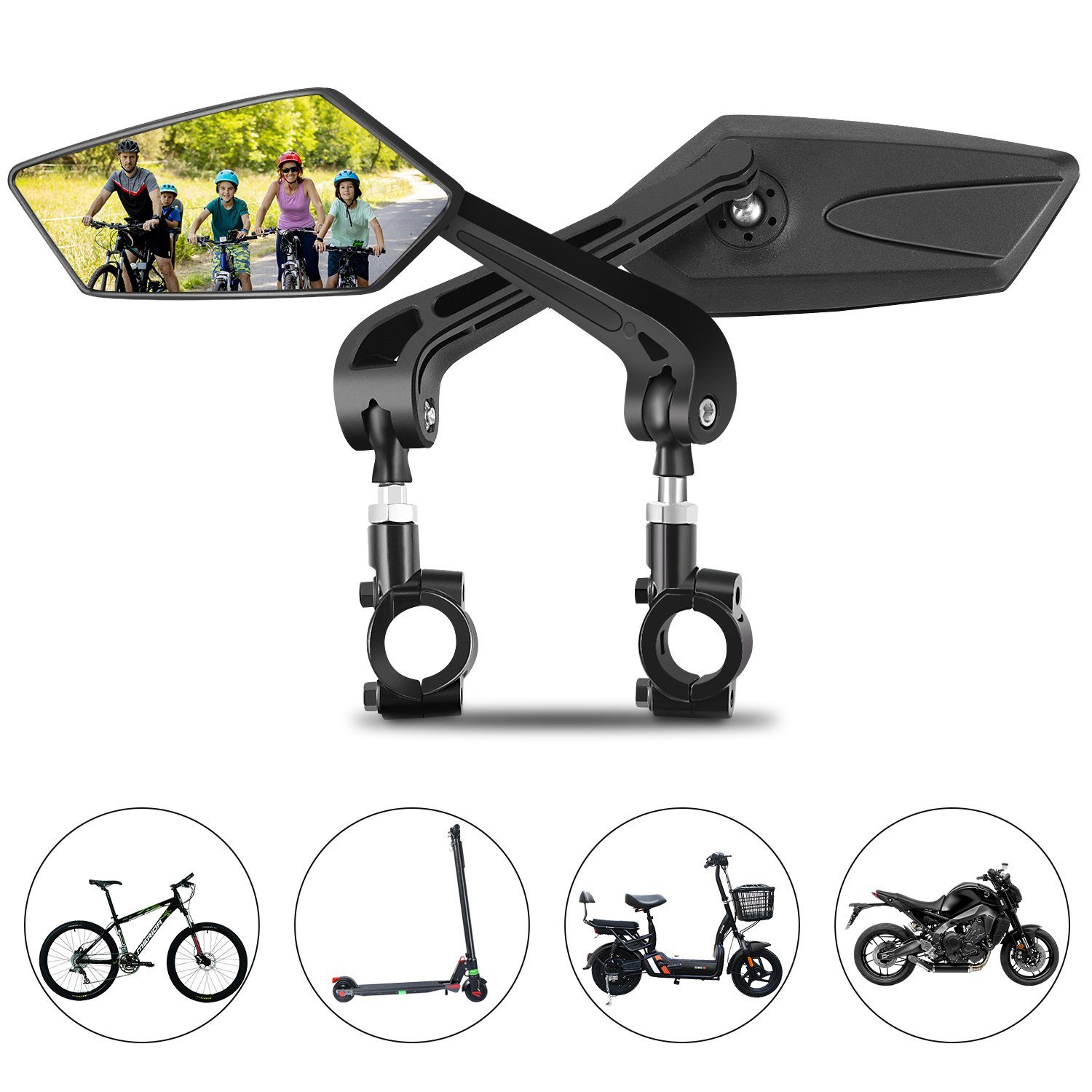 Fahrradspiegel 2 Stück Fahrradspiegel Rückspiegel Fahrrad Spiegel Fahrradrückspiegel