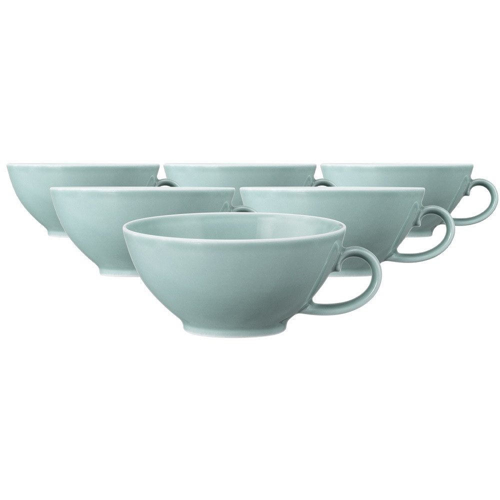 Seltmann Weiden Becher Seltmann Weiden Beat Arktisblau Teeobertasse 0,14 l 6er Set, Porzellan