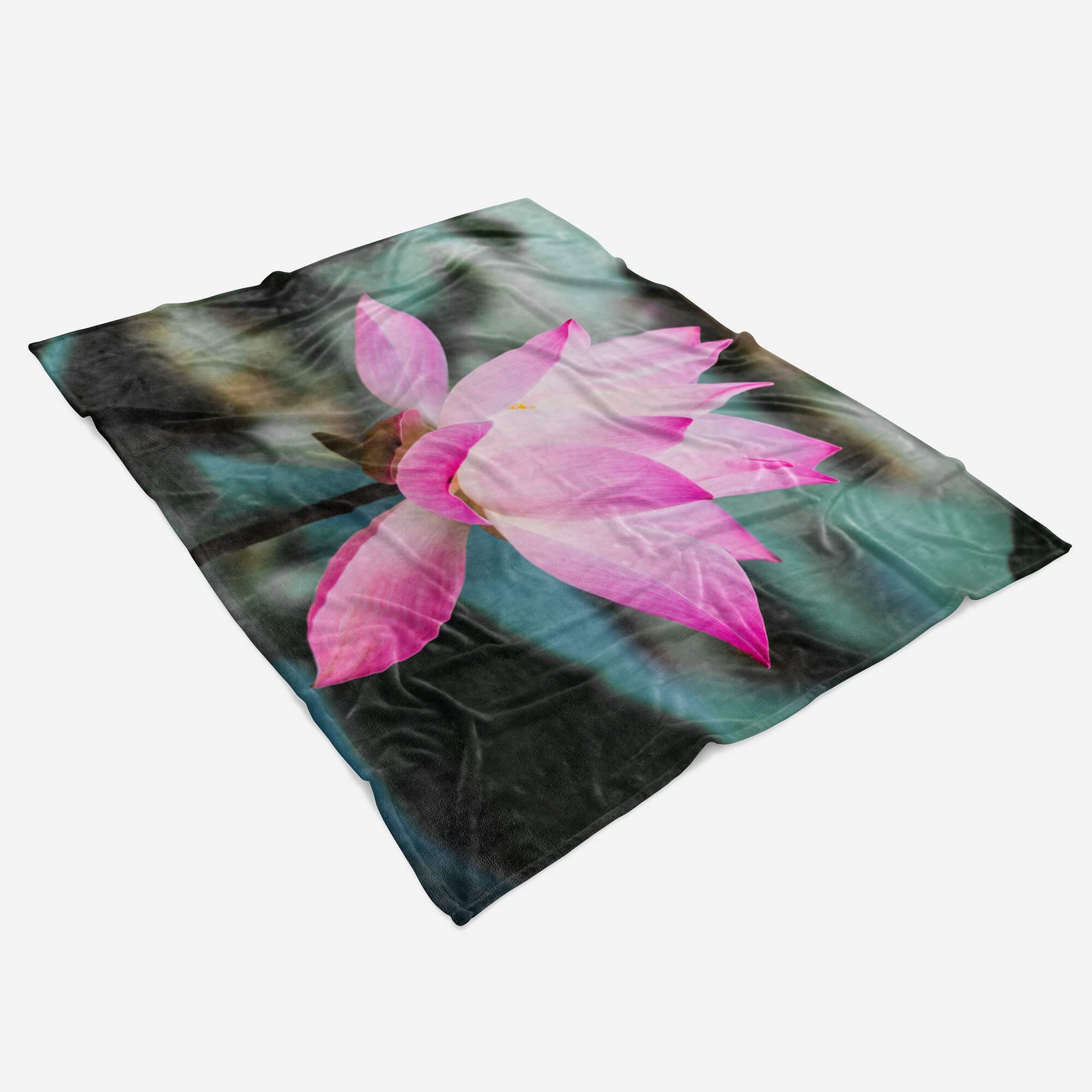 Sinus Art Handtücher Handtuch Blüte, Blume Handtuch Saunatuch Strandhandtuch Lotus Kuscheldecke Fotomotiv Baumwolle-Polyester-Mix mit (1-St)