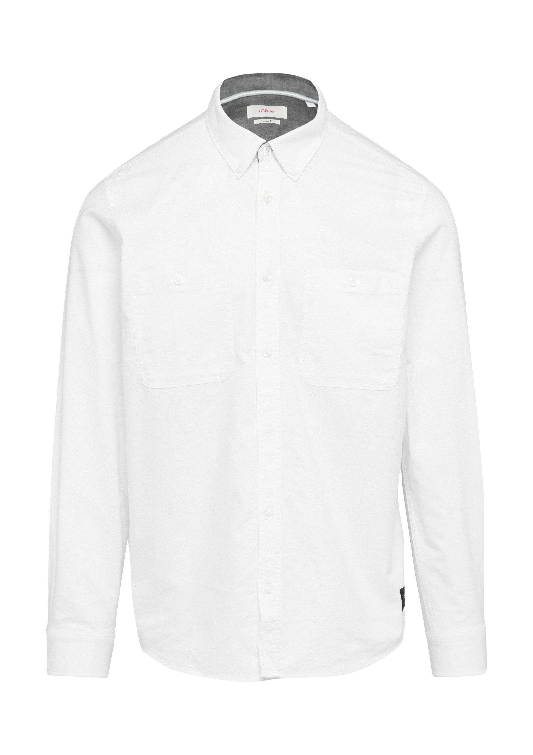 s.Oliver Langarmhemd Hemd Regular Fit: Baumwollhemd mit Button-Down-Kragen günstig online kaufen