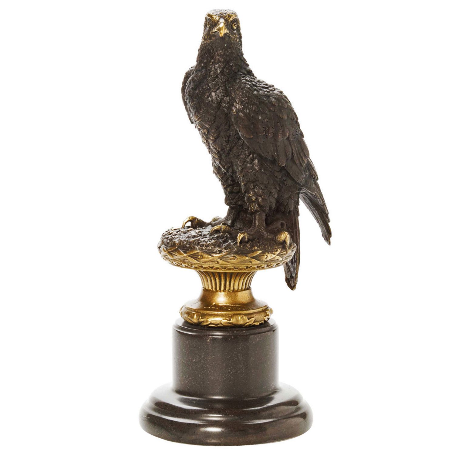 Aubaho Dekoobjekt Bronze Adler Skulptur Figur Bronzeskulptur nach Archibald Thorburn 186