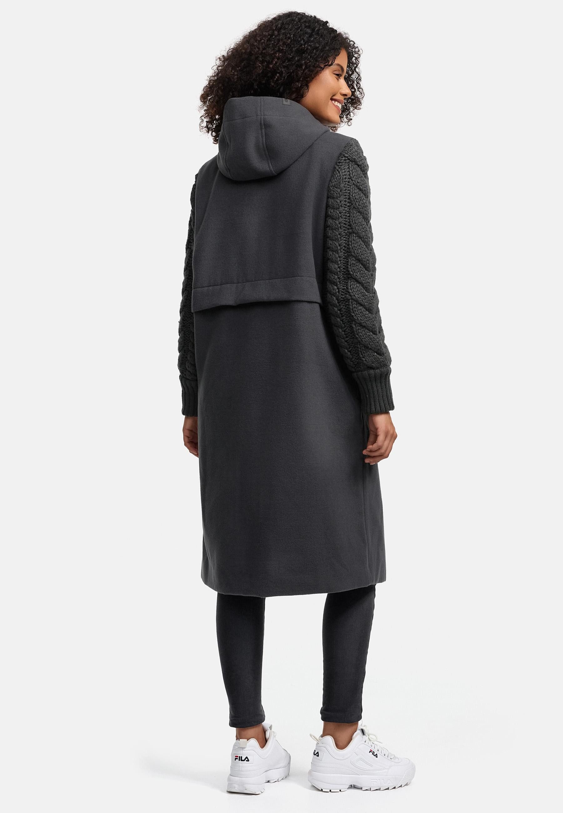 Navahoo Kurzmantel Knit Babe 14 Weicher Übergangsmantel mit gestrickten Ärmeln