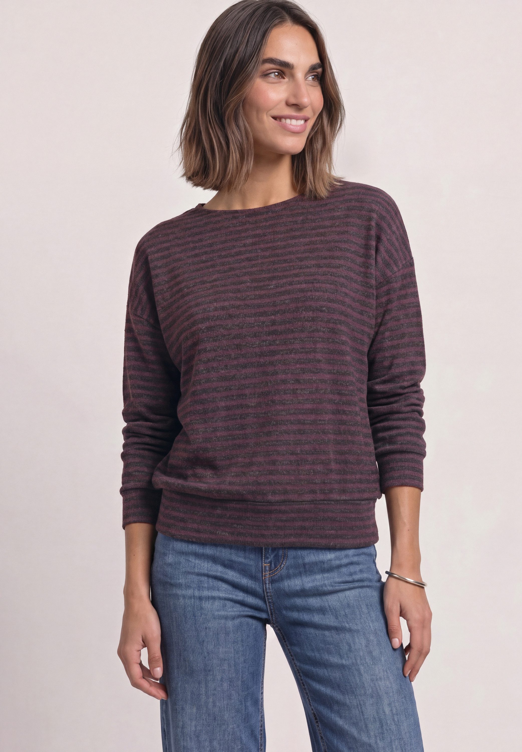 STREET ONE Langarmshirt mit Streifenmuster
