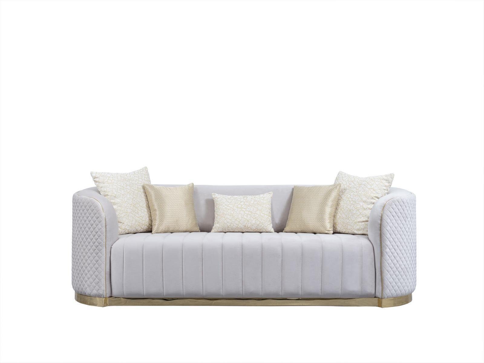 Chesterfield-Sofa, Textil JVmoebel Set Polster Ovale 3tlg. Sofagarnitur Sofa Luxus Möbel Samt