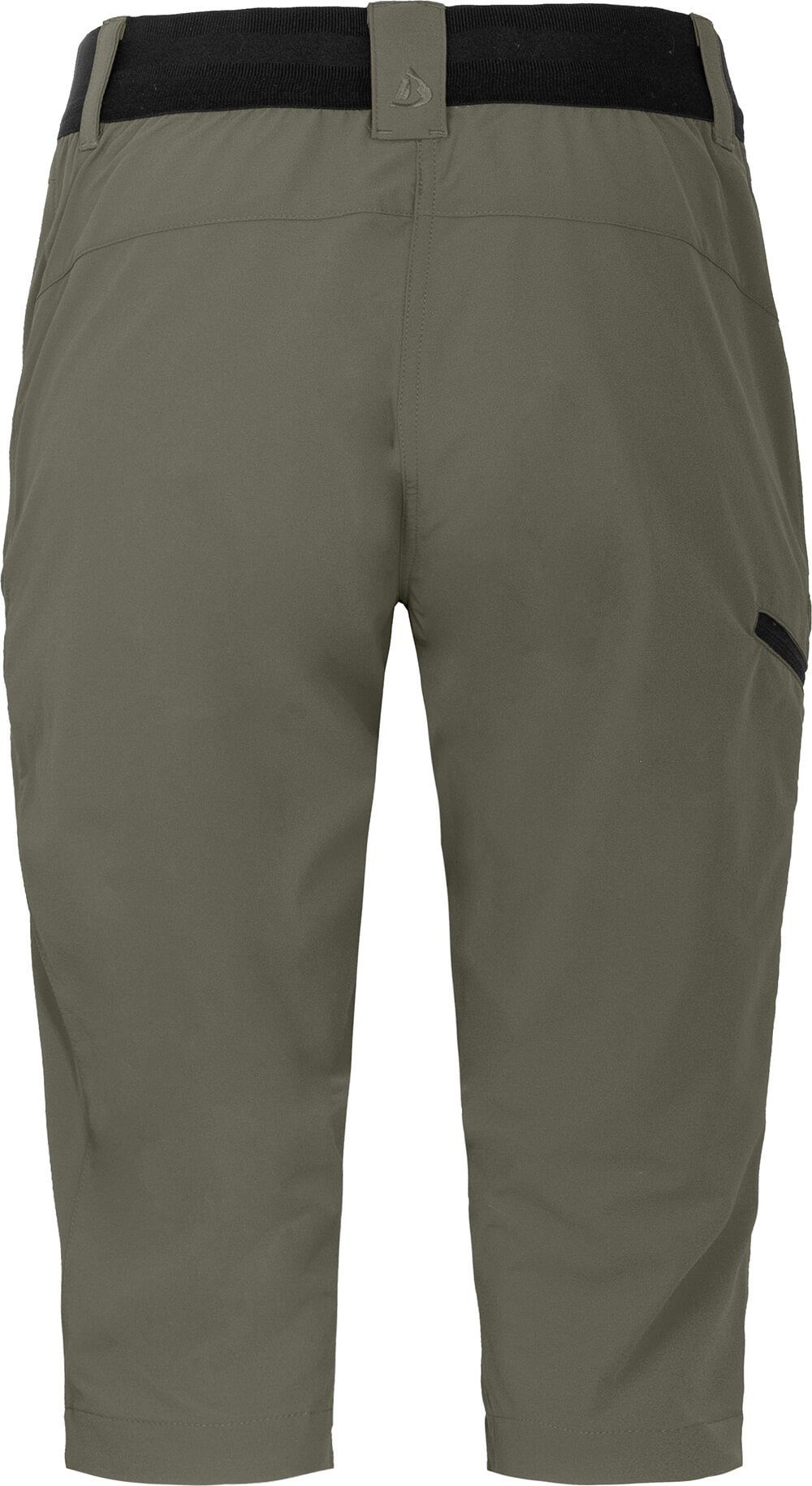Bergson Outdoorhose VIDAA COMFORT Capri (slim) Damen 3/4 Wanderhose, leicht, strapazierfähig, Normalgrößen, grau/grün
