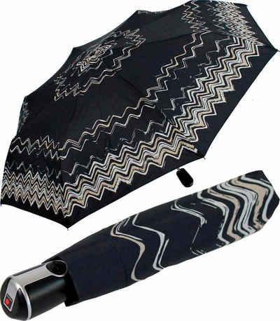Knirps® Taschenregenschirm Large Duomatic Auf-Zu-Automatik UV - floripa black, der große, stabile Begleiter