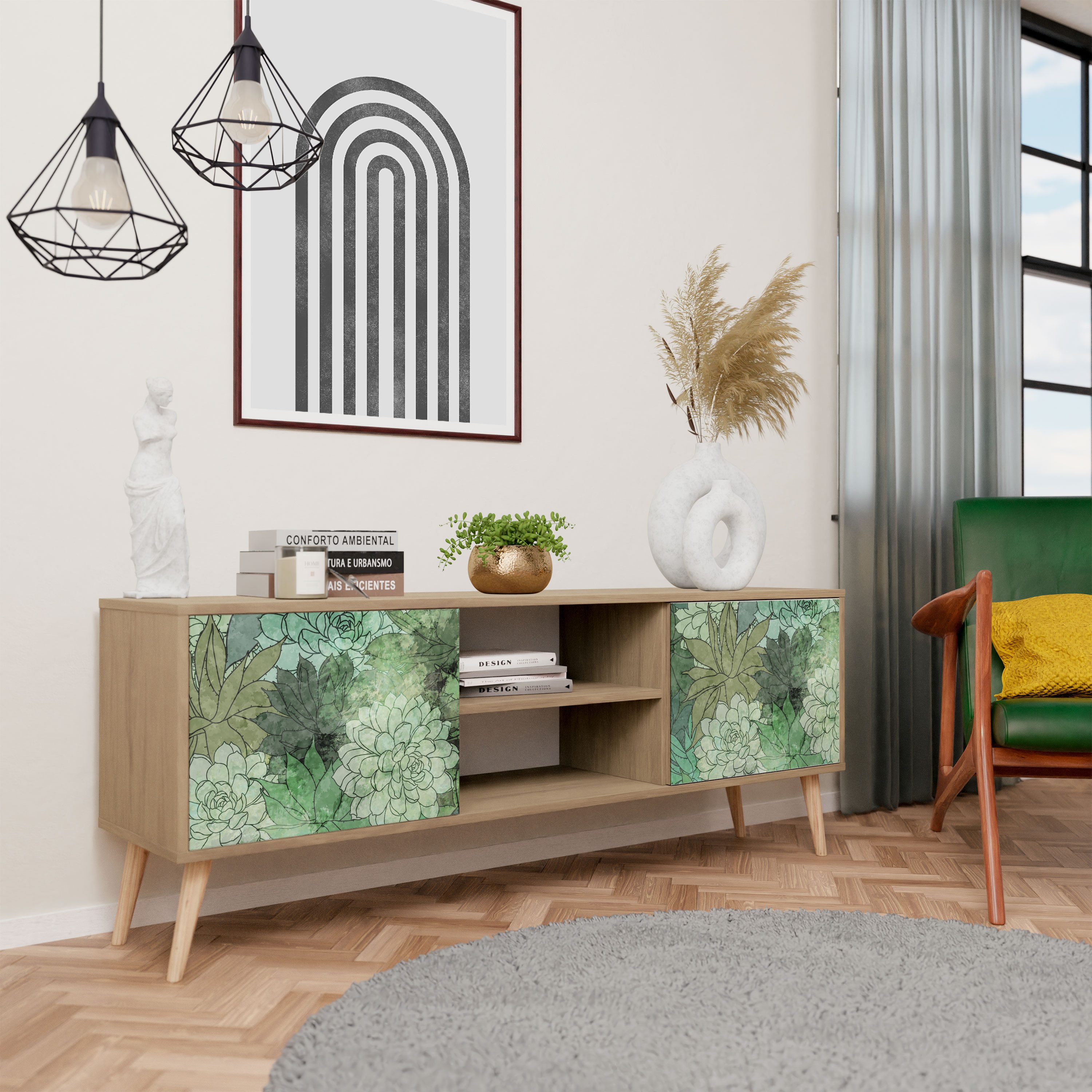 SPACEREBELS TV-Schrank mit Türen Fernsehtisch Sideboard Board mit Stauraum Tisch mit Beinen Lowboards 161 cm Fernsehschrank