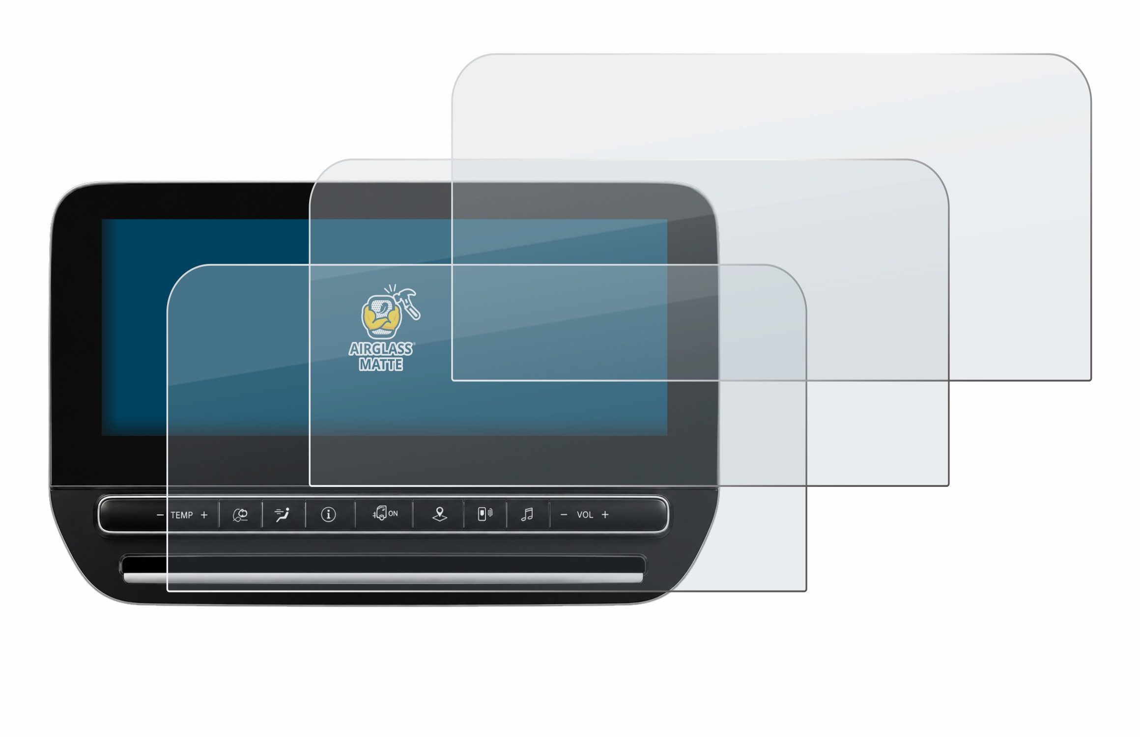 BROTECT Displayschutzglas Folie für Mercedes-Benz Actros L 2026, 3 Stück, Schutzfolie Glas Panzer Display Schutz matt