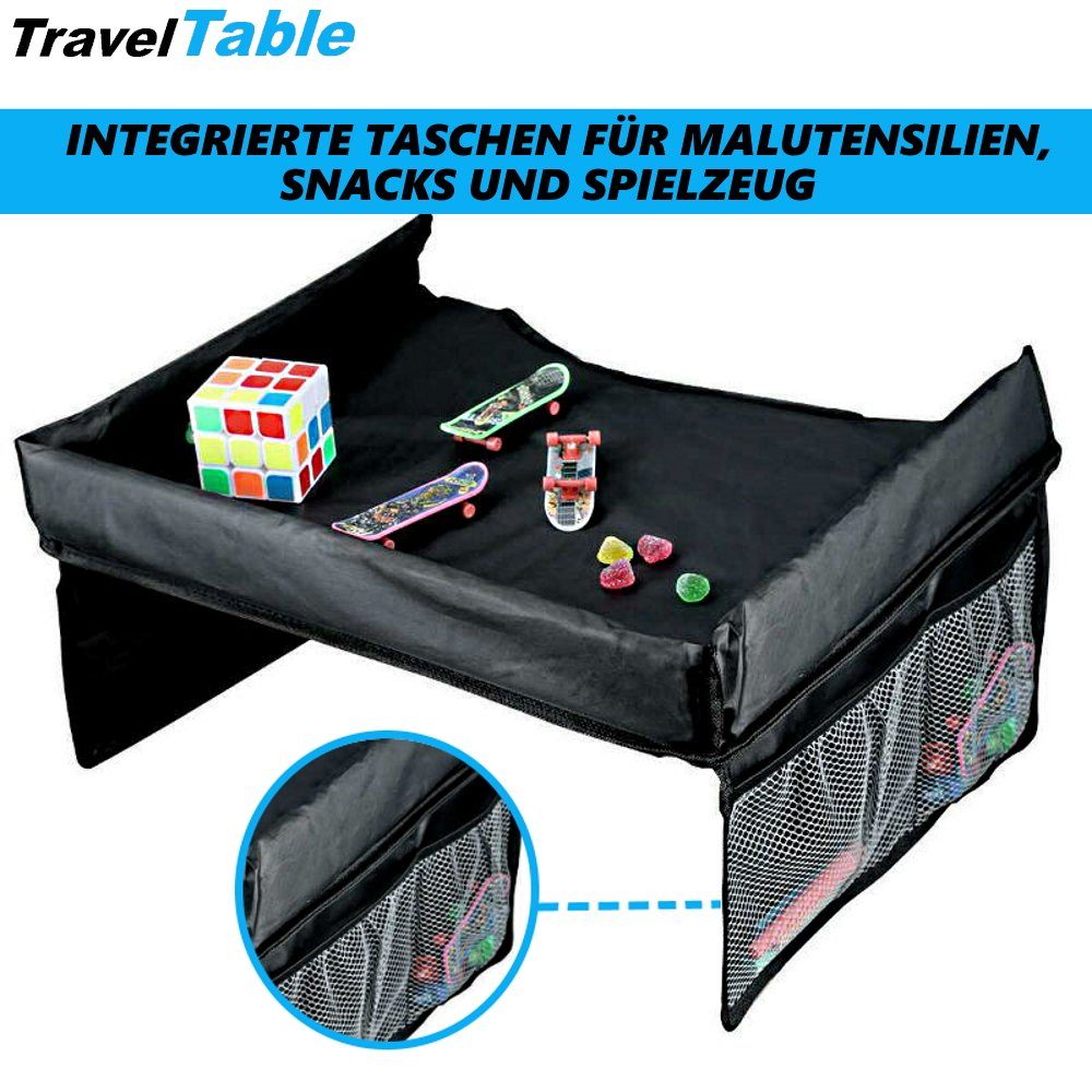 KNIETABLETT KINDER AUTO PKW Reisetisch Spieltisch mit Netztaschen