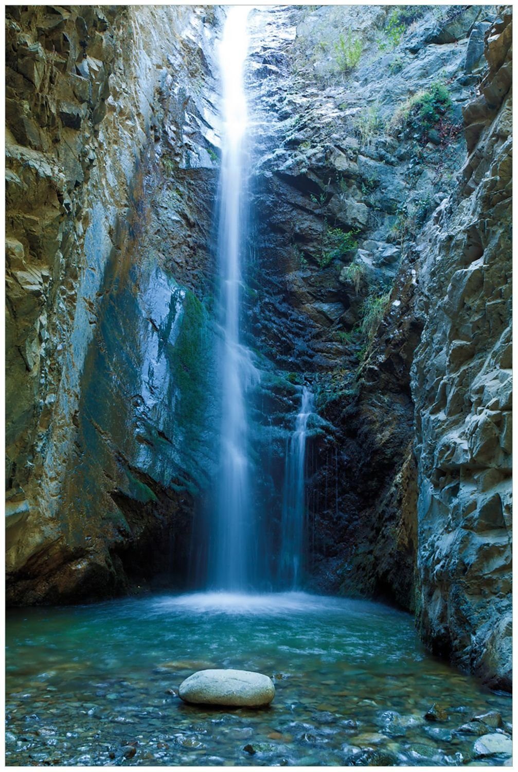 Wallario Glasbild, Wasserfall bei Sonneneinfall, in günstig online kaufen