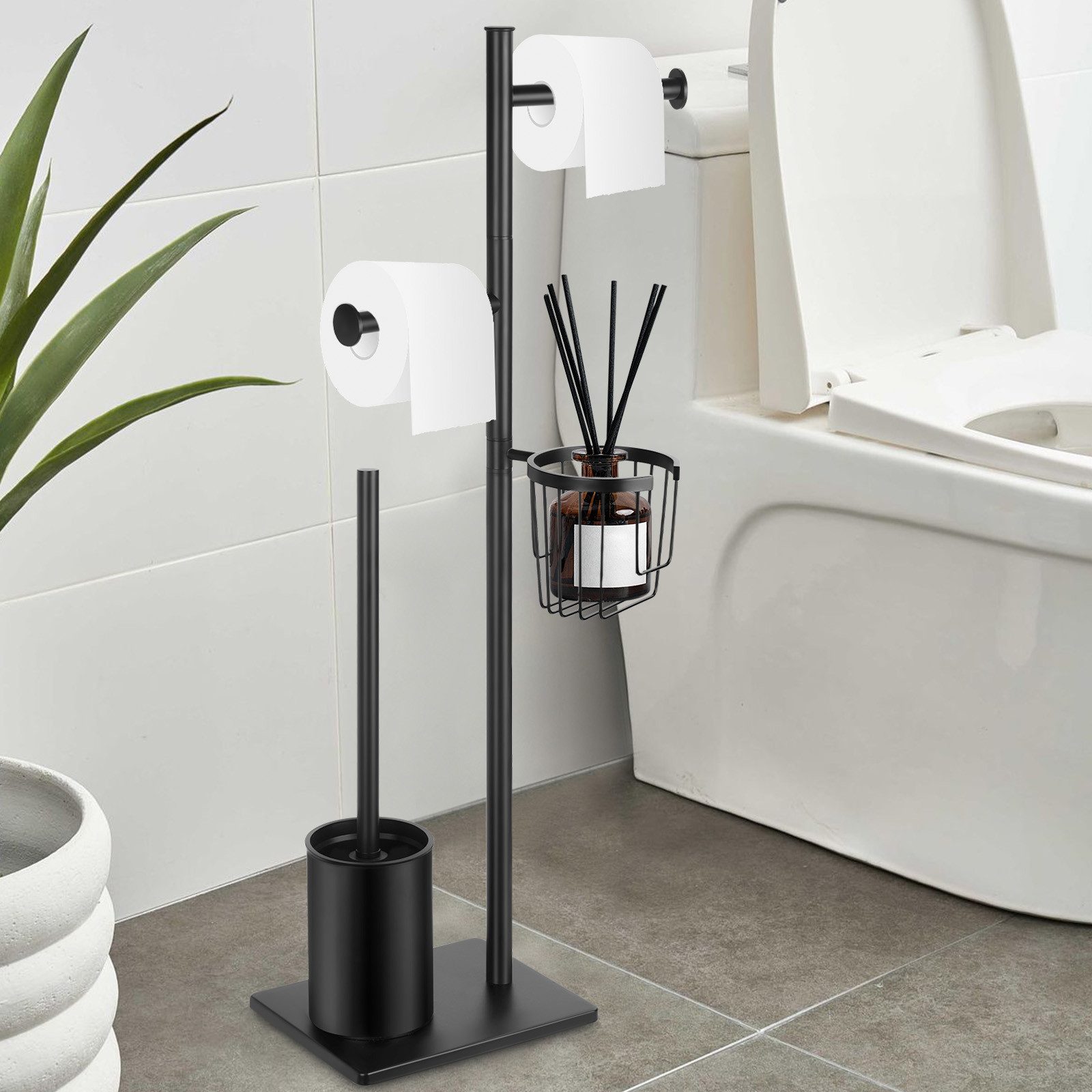 PRIISF Handtuchhaken Toilettenpapierhalter WC-Garnitur m/ Toilettenbürste günstig online kaufen