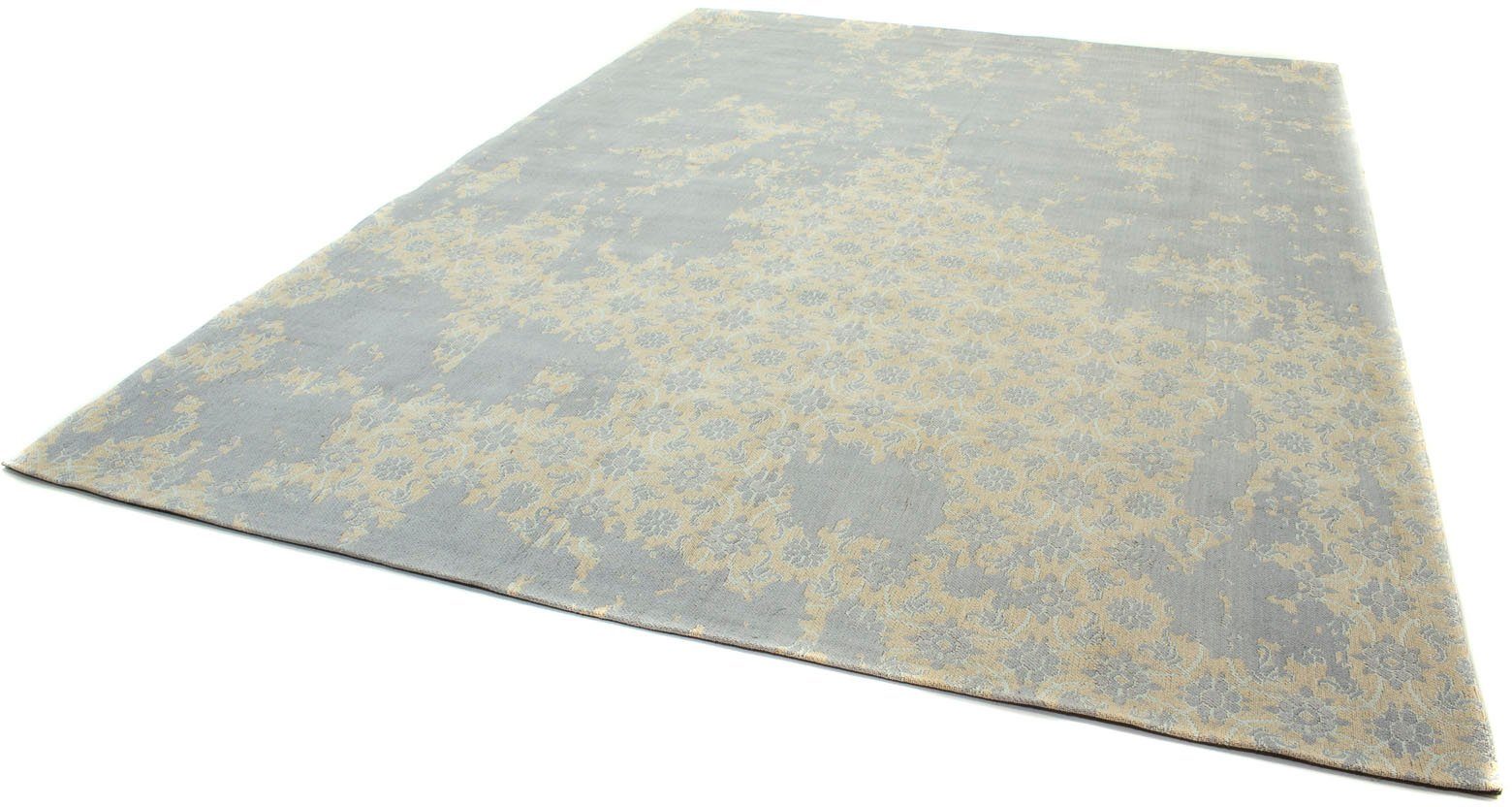 Teppich VINTAGE COMET, morgenland, rechteckig, Höhe: 6 mm, Kurzflor, Viskose, Shabby, Wohnzimmer silberfarben