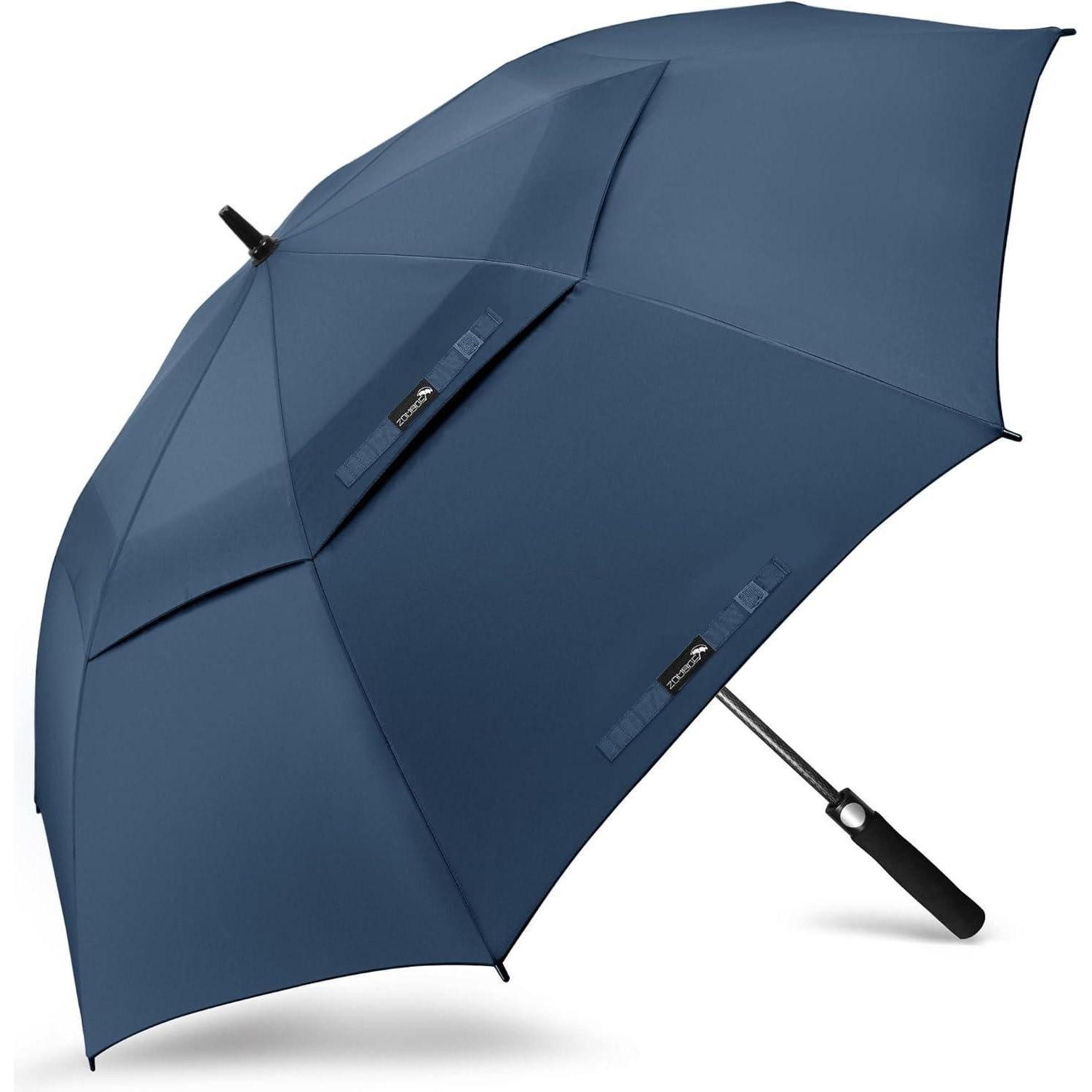 LuxusKollektion Golfregenschirm Regenschirm Groß Sturmfest XXL Golf Herren Damen 2 Marineblau 130CM M