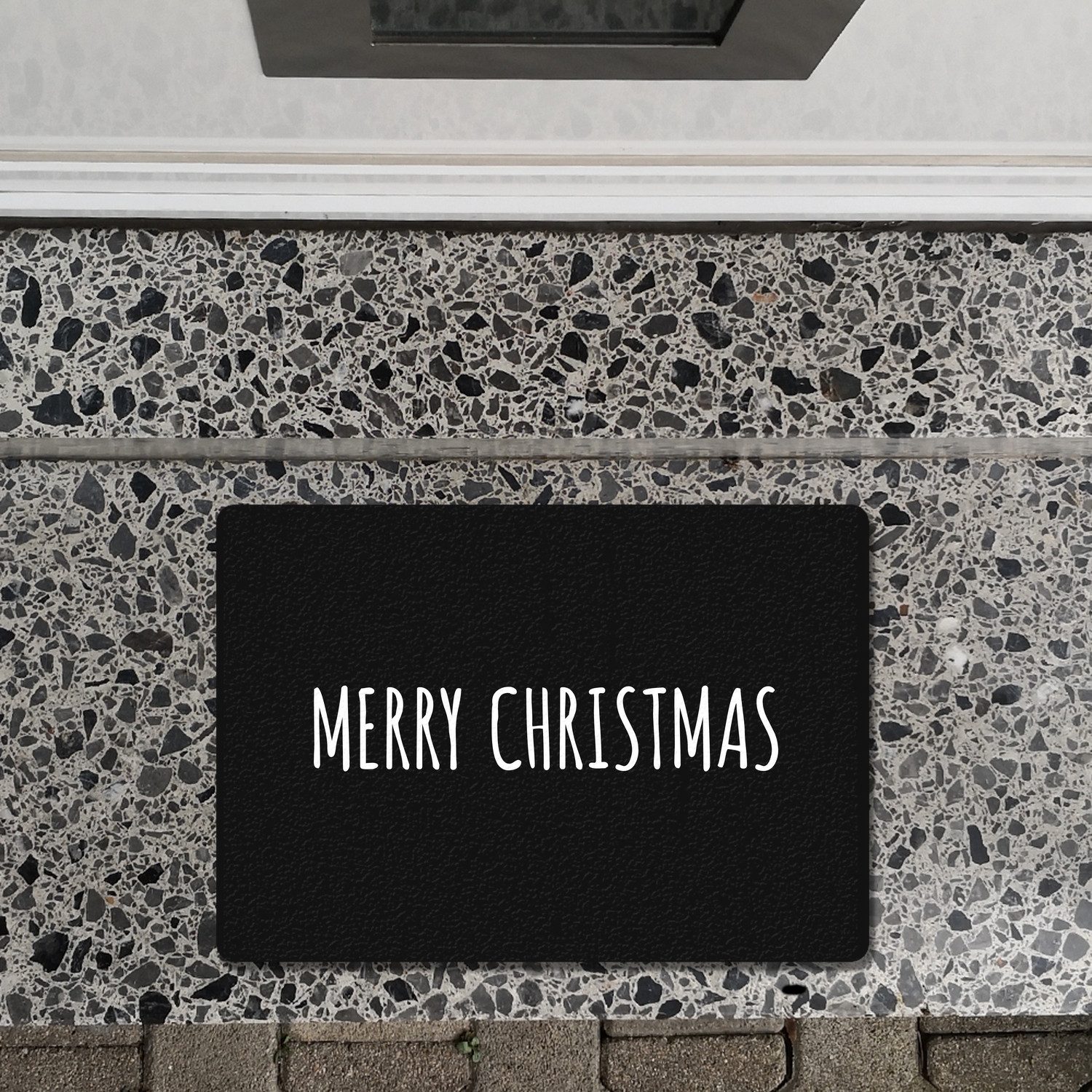 speecheese Fußmatte Merry Christmas Fußmatte ohne Rand in schwarz-weiß Fußm günstig online kaufen