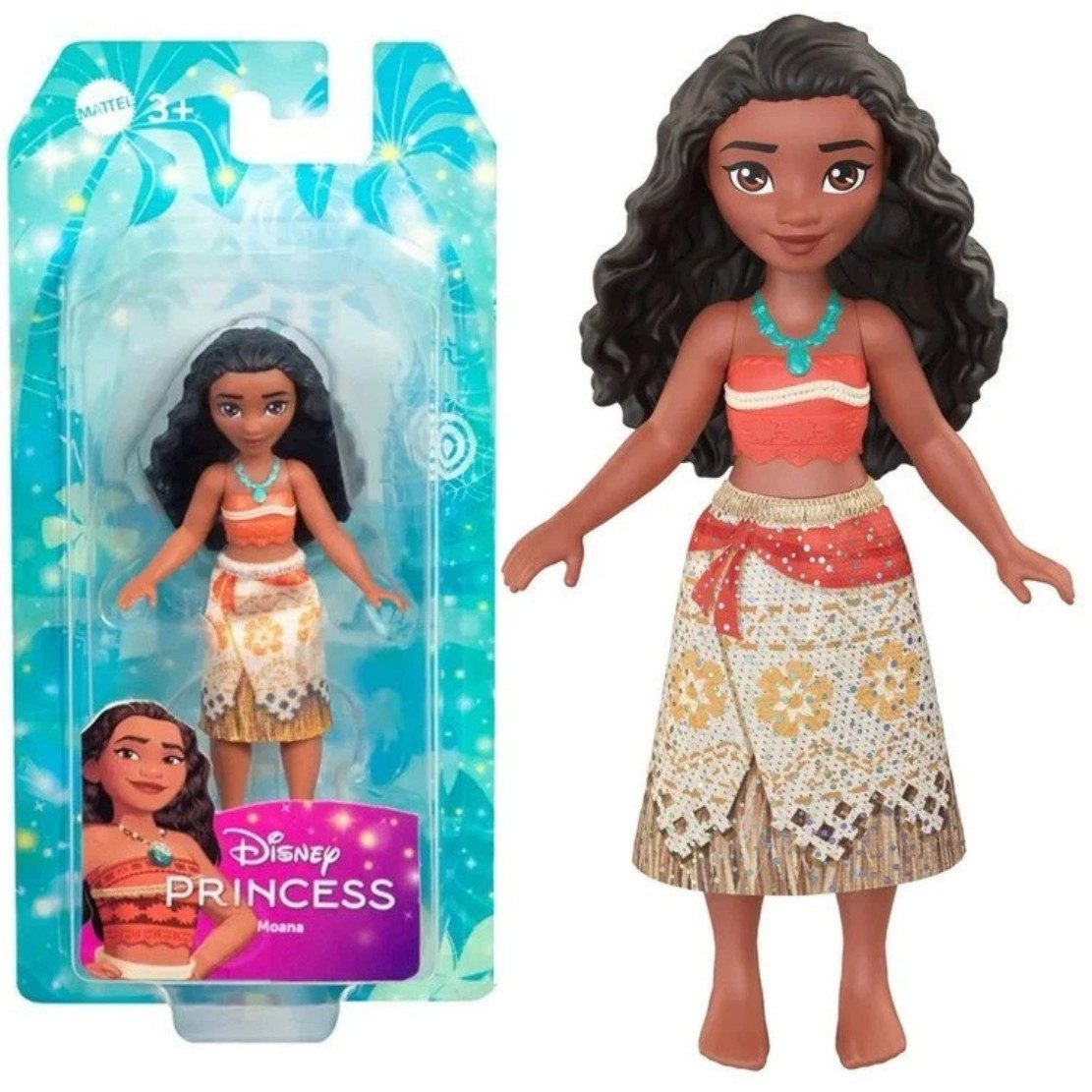 Mattel® Spiel Disney Vaiana Puppe - Bewegliche Prinzessin mit Glitzerkleid