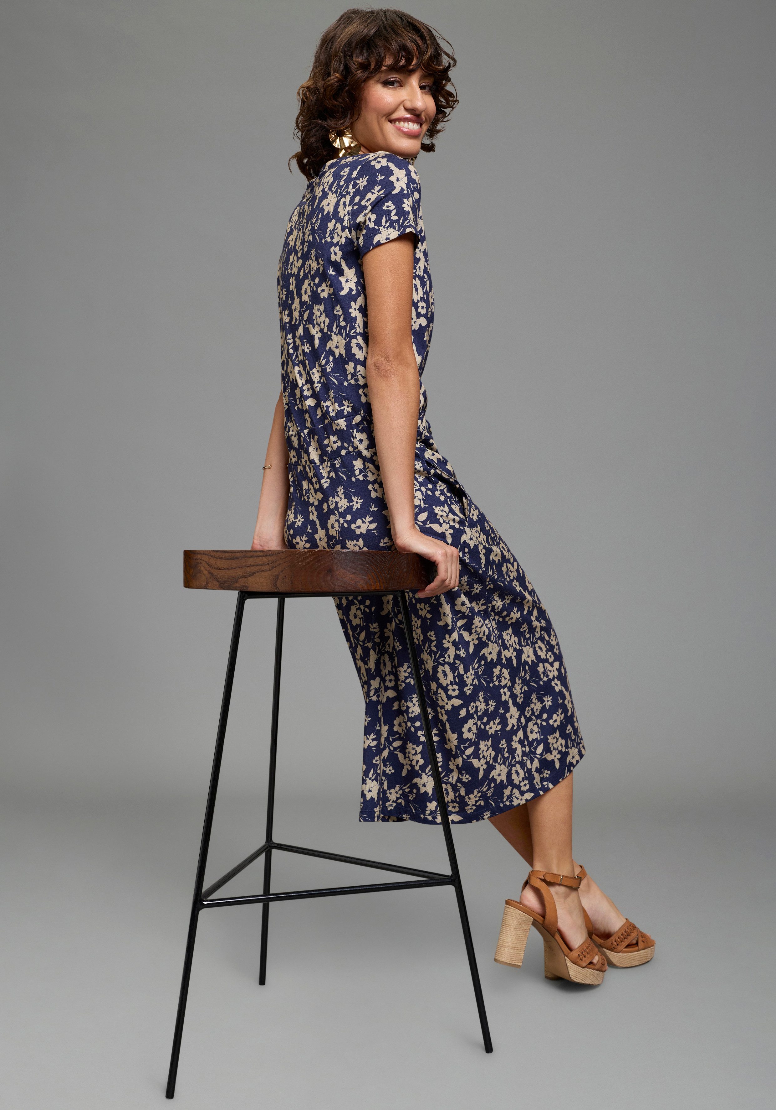 Laura Scott Sommerkleid im Basic-Stil - in unifarben, geblümt oder gestreif günstig online kaufen