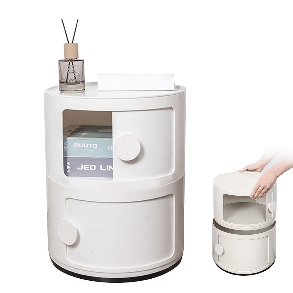 PODOFO Nachttisch Modern Minimalist Round Nightstand Storage Cabinet günstig online kaufen