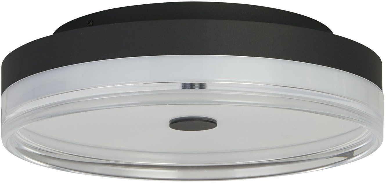 Searchlight LED Deckenleuchte Cyprus LED Deckenleuchte, Schwarzes Metall und klares Acryl, LED fest integriert