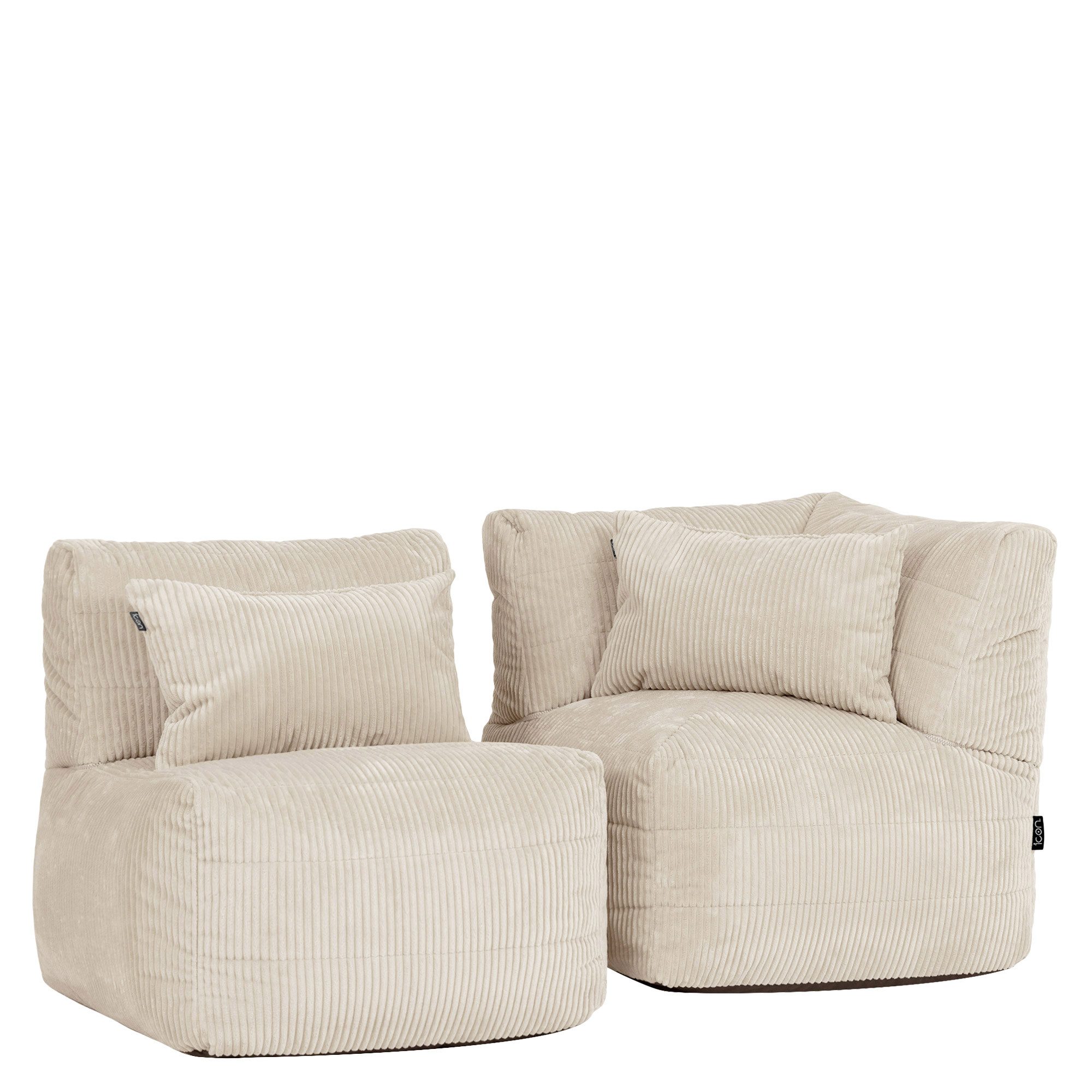 icon Sofa Modulares Ecksofa aus Cord Flauschig „Noa“, Spar-Set, Made in Germany, für Wohnzimmer und Kinderzimmer