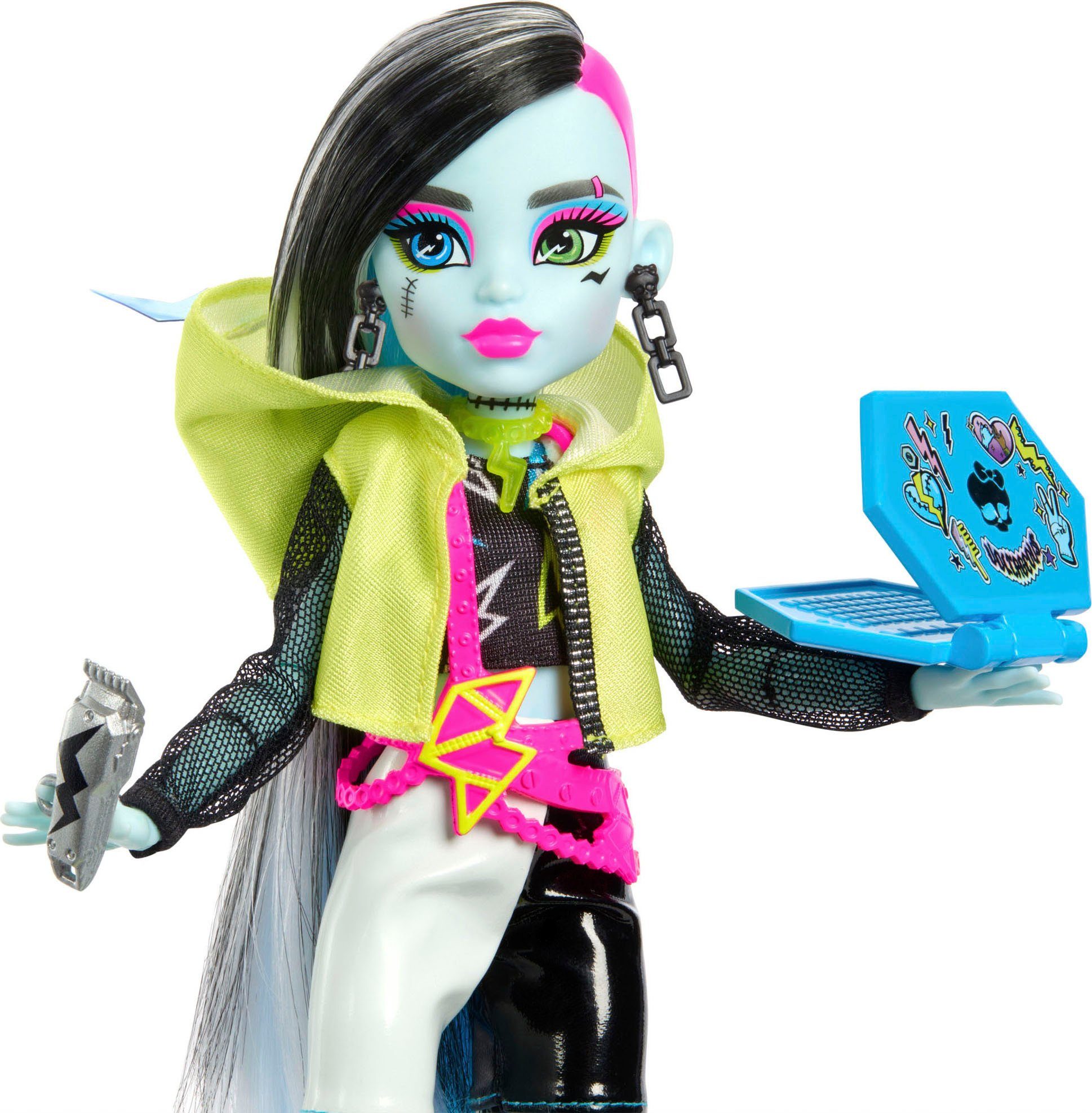 Stein Monster Mattel® Neon High, Skulltimate Frankie Anziehpuppe Frights, Secrets: