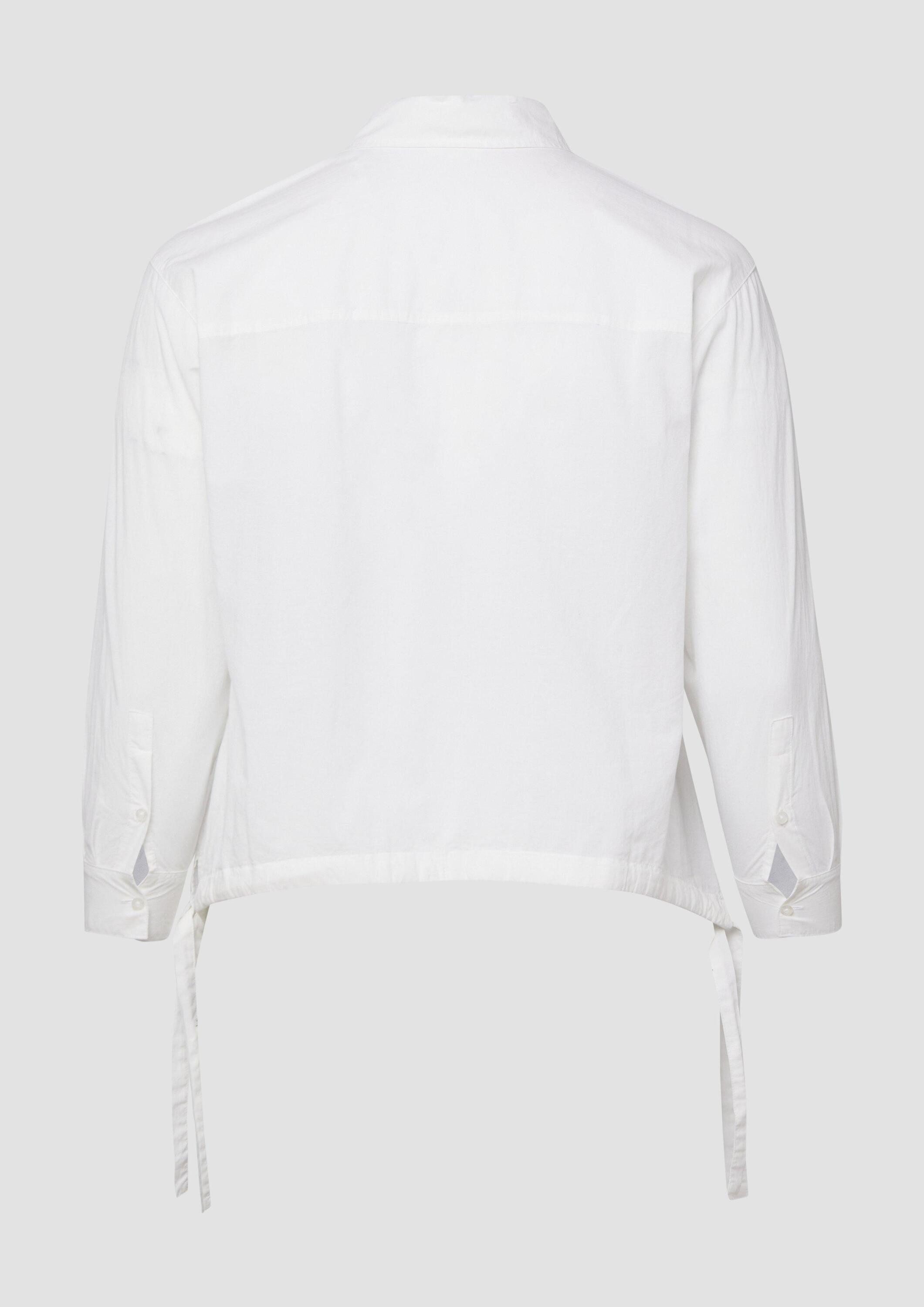 s.Oliver Langarmbluse Bluse Leichte Hemdbluse aus Baumwollvoile mit Schleif günstig online kaufen