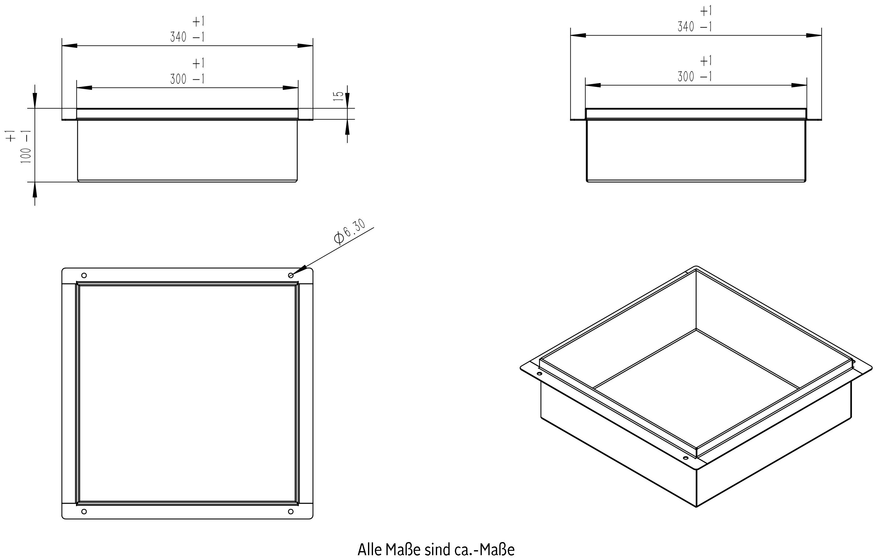 VEROSAN Ablageelement, Unterputzmontage, aus Edelstahl Wandnische