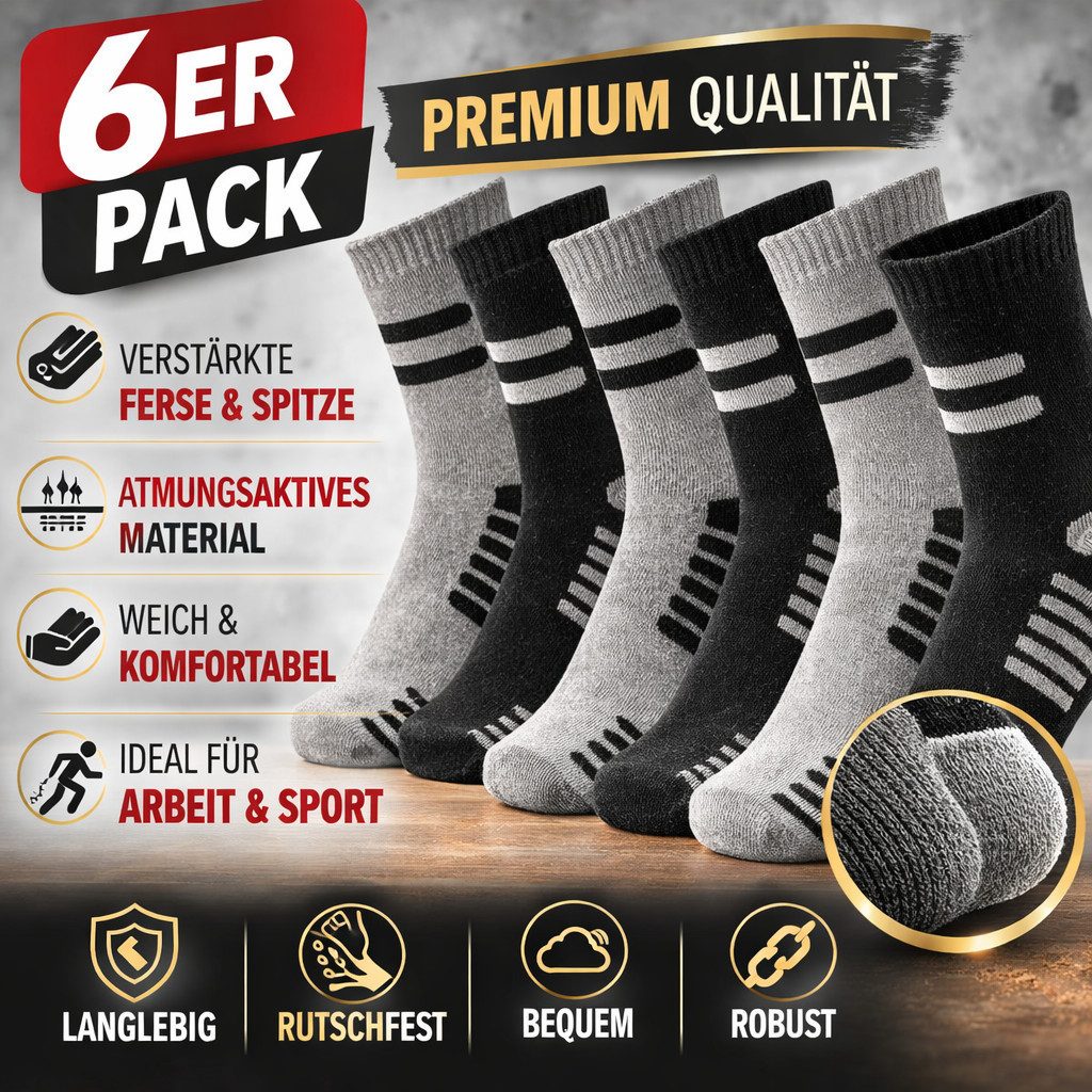DDOnlineShop Thermosocken Thermo socken Arbeitssocken Sport Socken Herren Damen (Packung,Spar-Set, 6-Paar, 6 Paar) Premium Qualität(A-YS312)