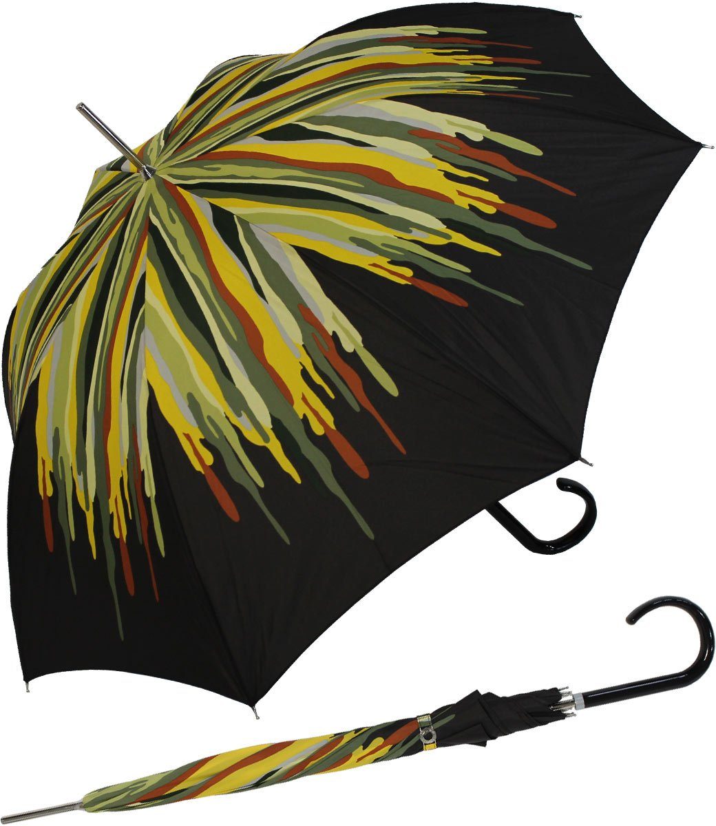 den Auf-Automatik, großen Langregenschirm grün für Auftritt besondere doppler® bedruckter Schirm Damenschirm extravagant der