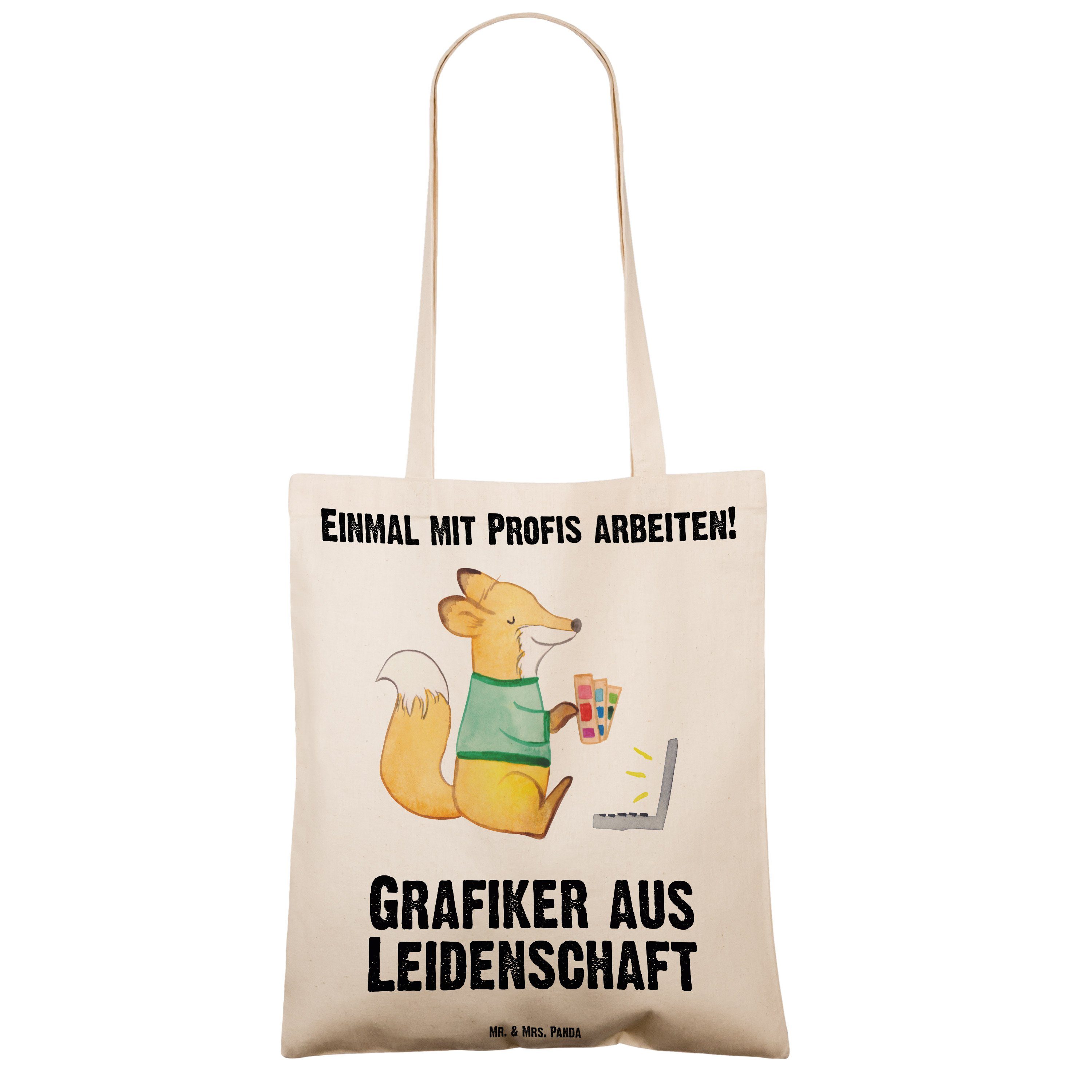 Kollegin, Panda & Leidenschaft Mrs. (1-tlg) - Geschenk, Tragetasche aus Transparent Beutel, - Mr. Grafiker