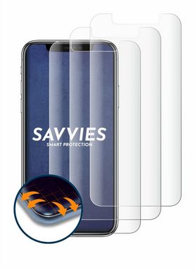 Savvies Full-Cover Schutzfolie für Apple iPhone X, Displayschutzfolie, 4 Stück, 3D Curved klar