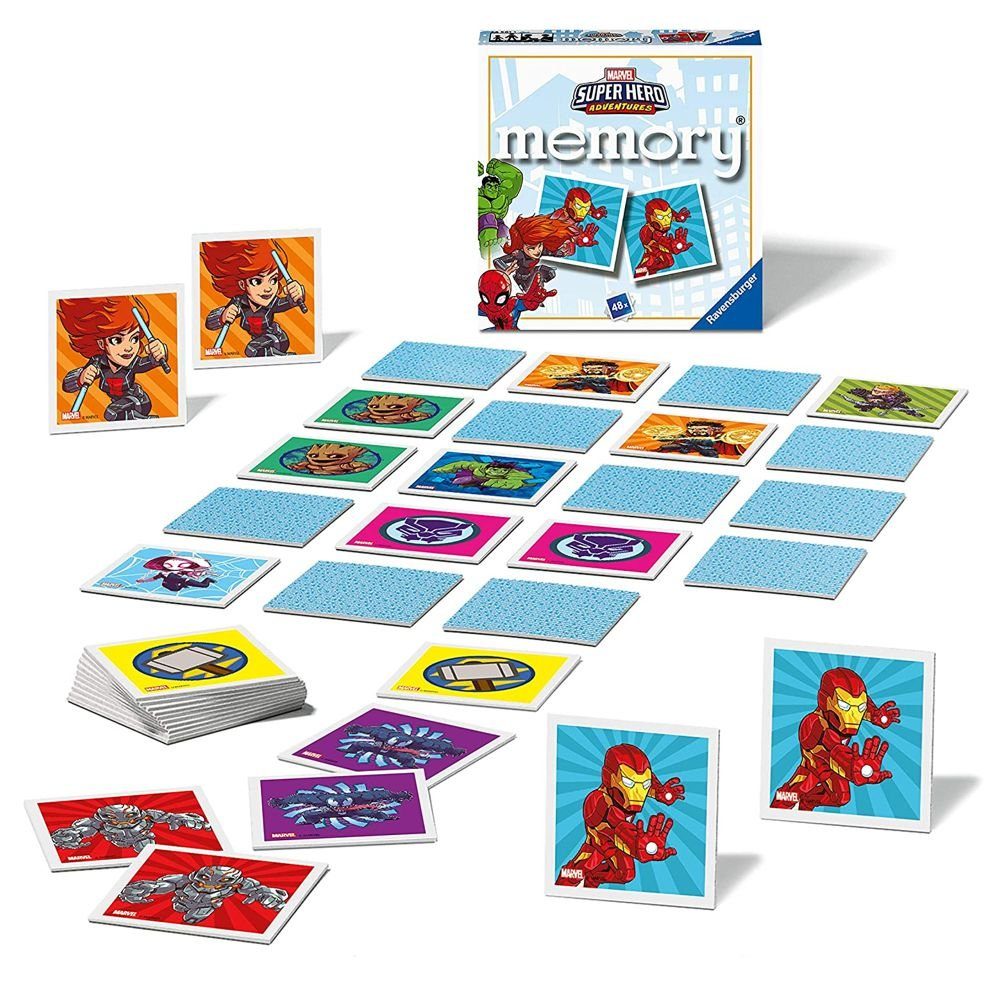 MARVEL Spiel Mini Memory® Super Hero Marvel Avengers 48 Karten Ravensburger, Memory