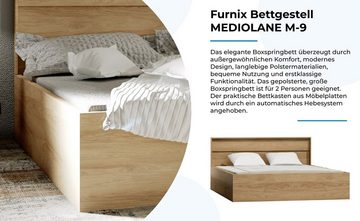 Furnix Bettgestell 160x200 MEDIOLANE M-9 Holzbett ohne Matratze Natural Hikora, L207 x B167,3 x H100 cm