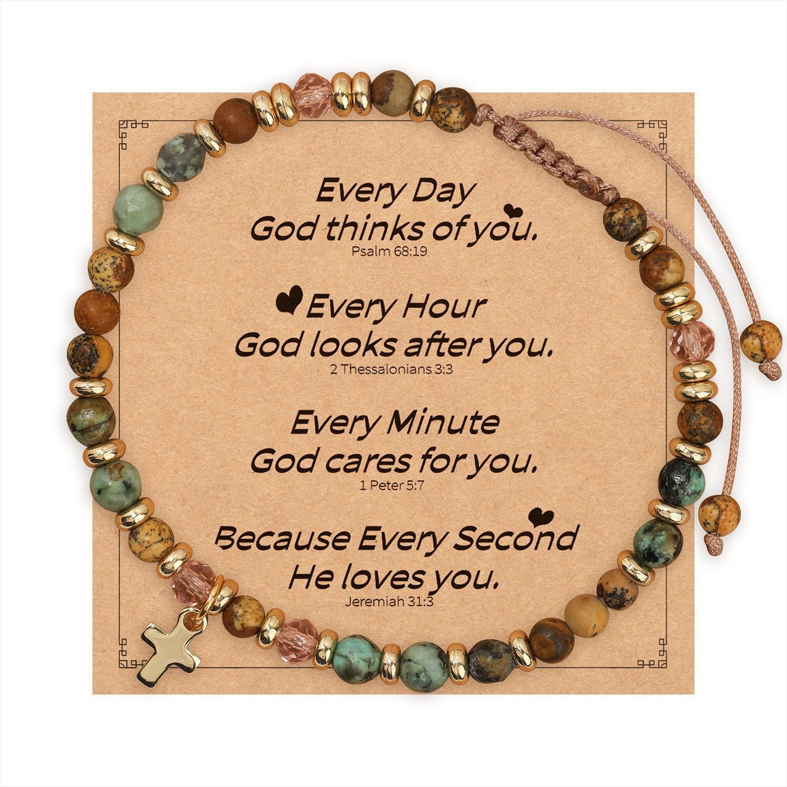 The Beauty House Armband Damen Perlenarmband Goldfarben Kreuz Anhänger Elas günstig online kaufen